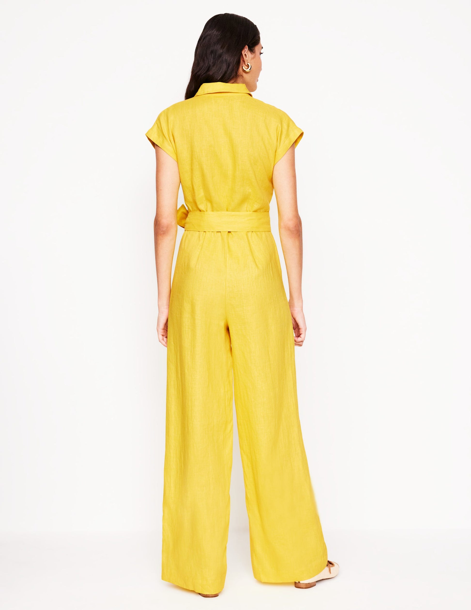 Colette Linen Jumpsuit-Pineapple Yellow-3