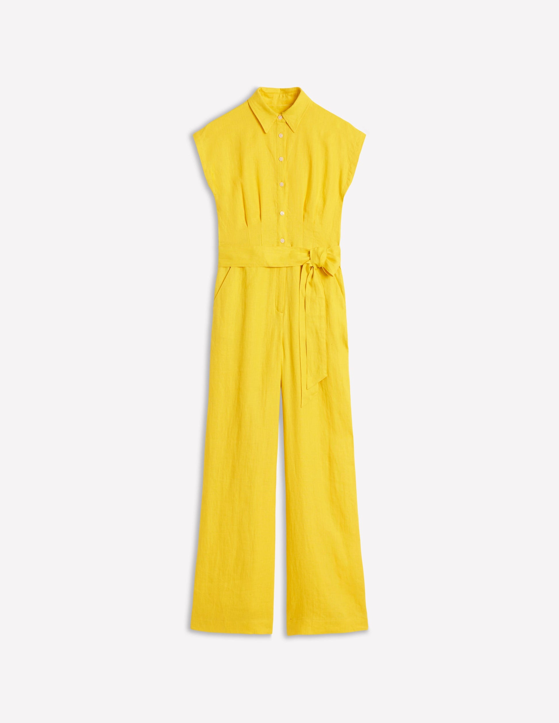 Colette Linen Jumpsuit-Pineapple Yellow-6