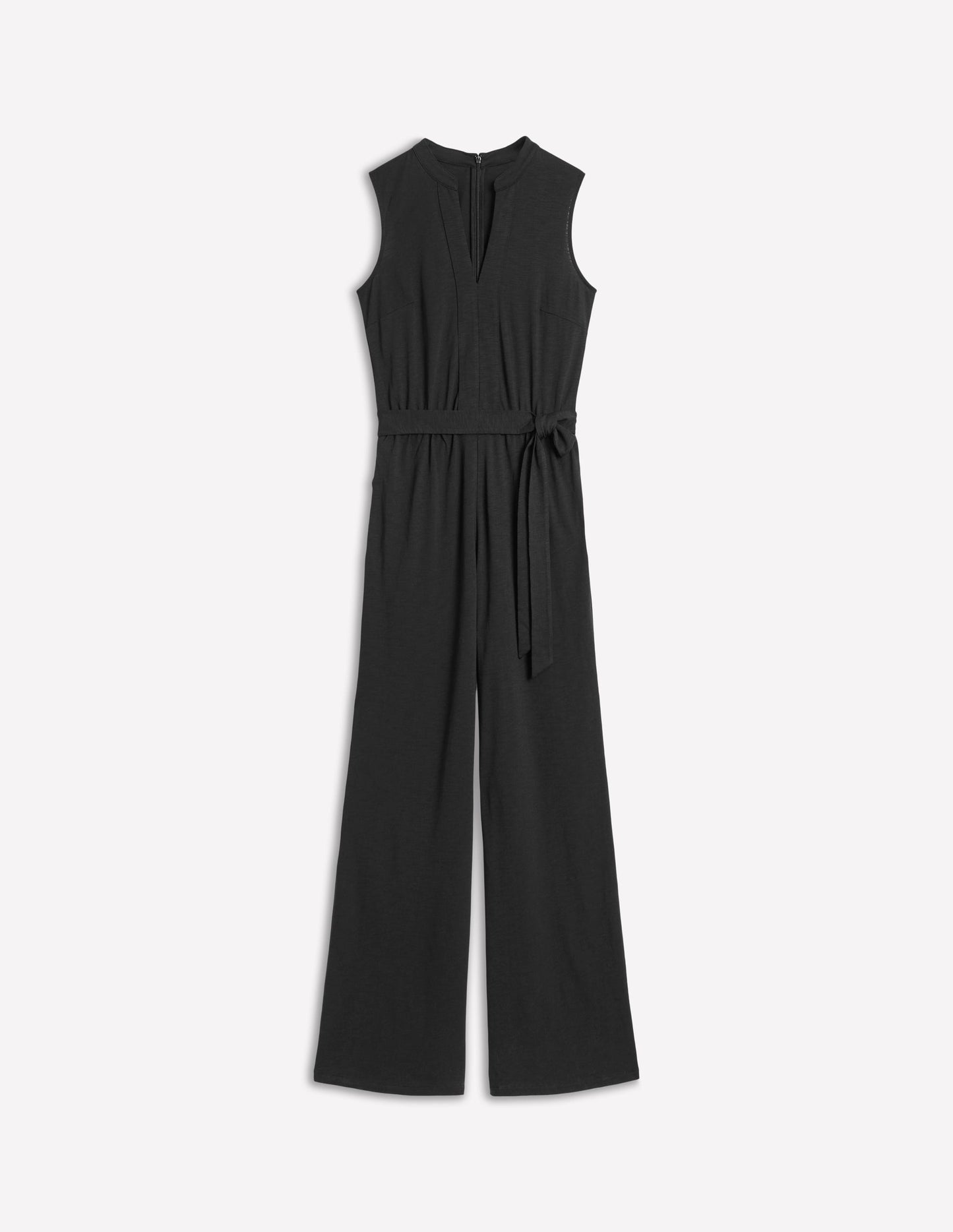 Naomi Jersey-Jumpsuit mit gekerbtem Ausschnitt-Schwarz