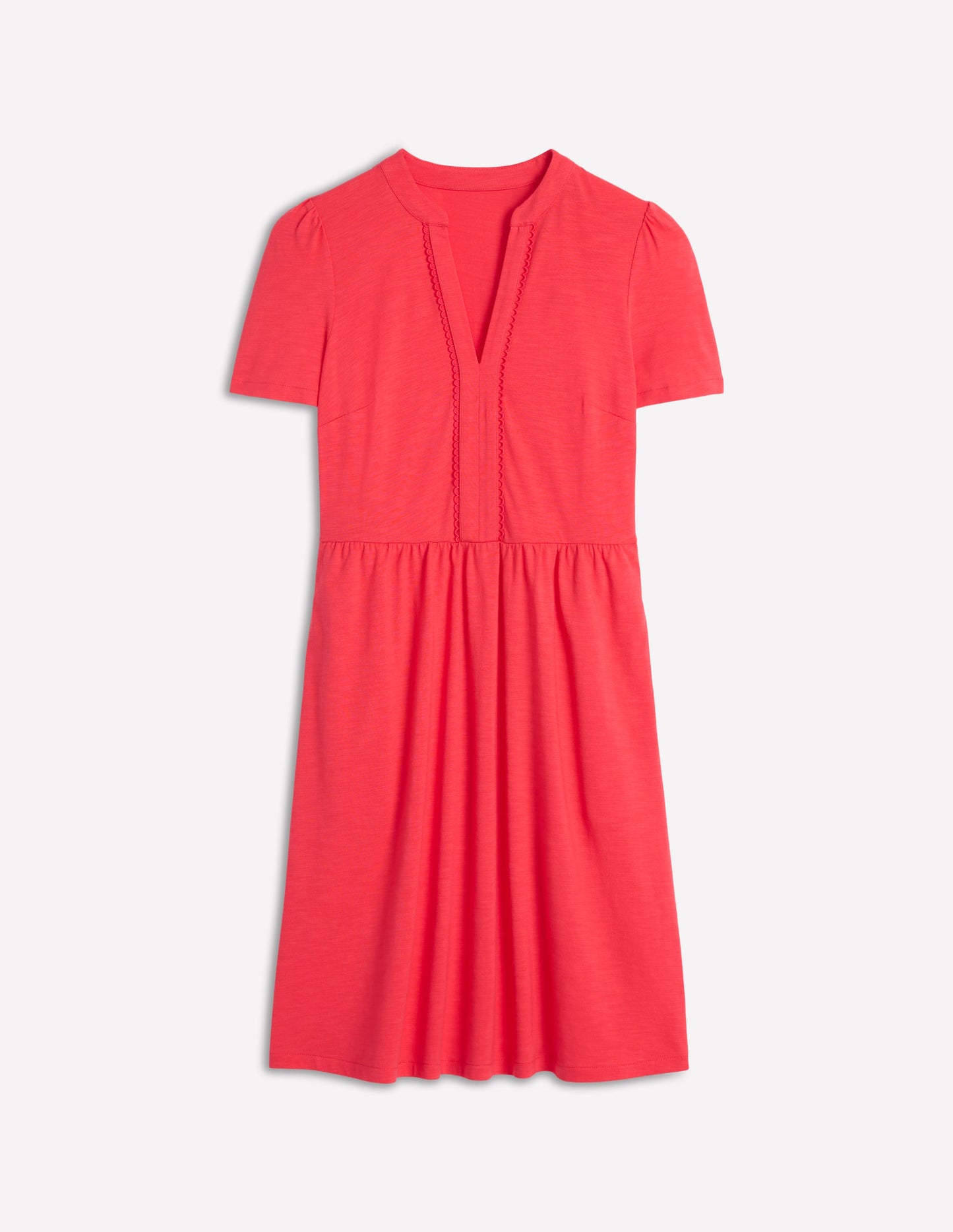 Naomi Kurzärmliges Kleid-Erbeerkuchenrot