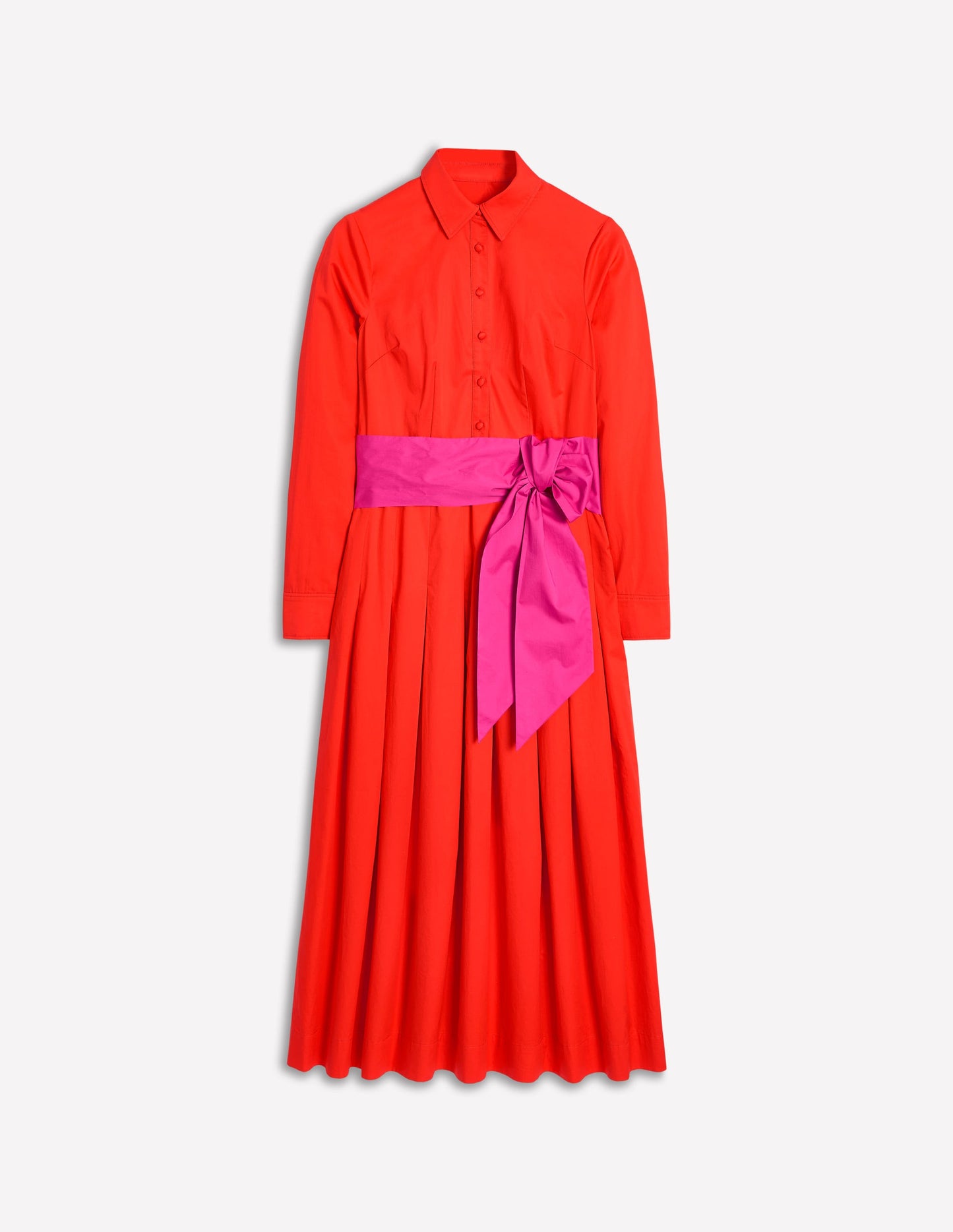 Robe longue plissée à nœud-Rouge pétard