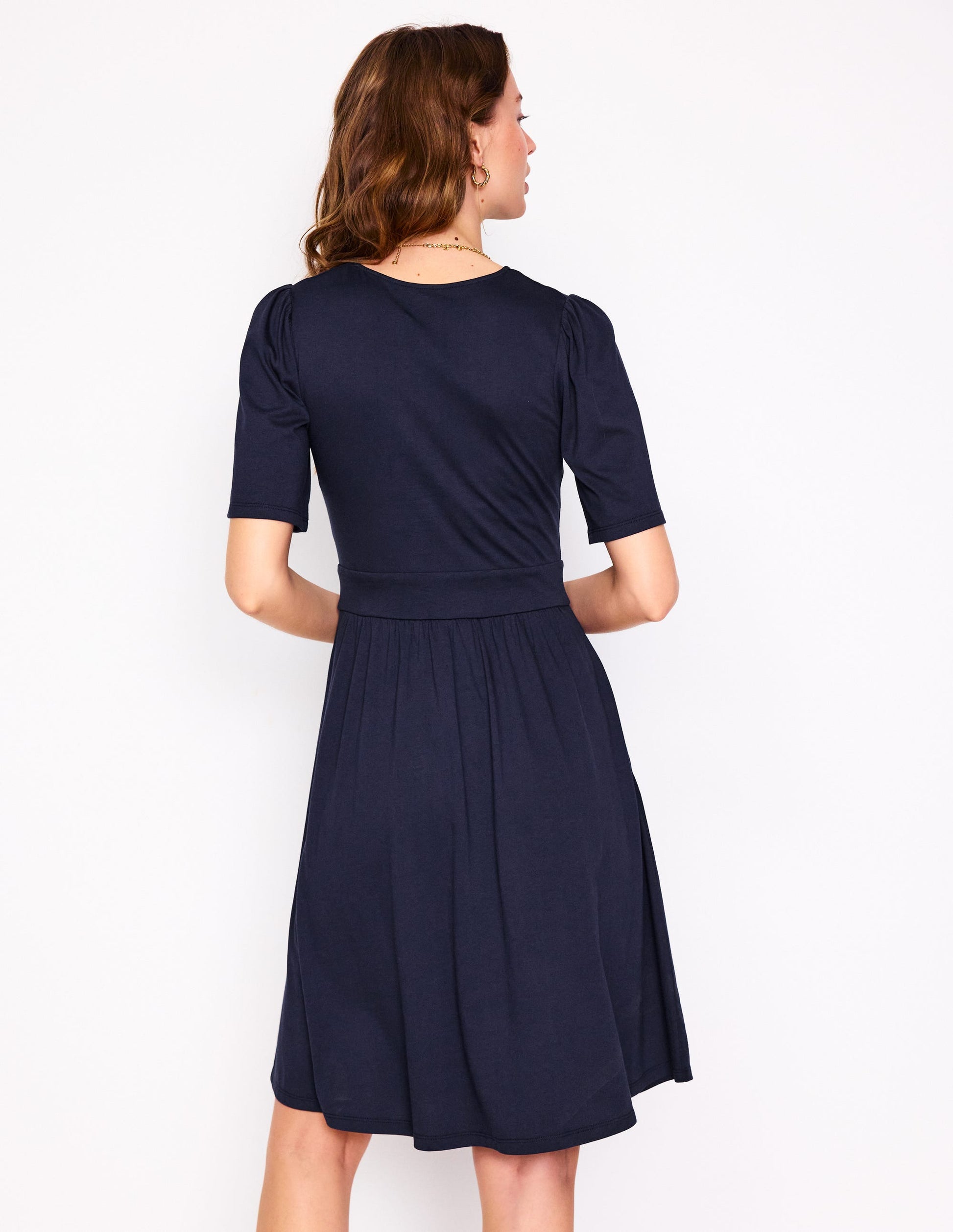 Louisa Kurzes Jerseykleid-Marineblau-3