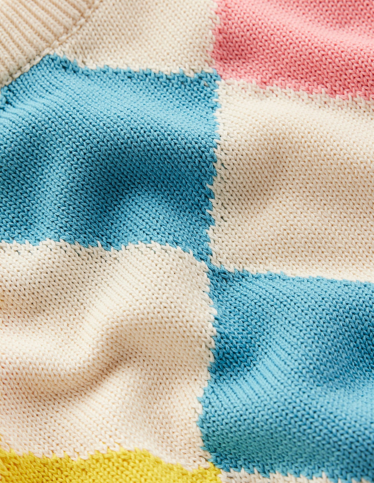 Pull en coton à motif argyle-Rose, motif argyle bleu clair