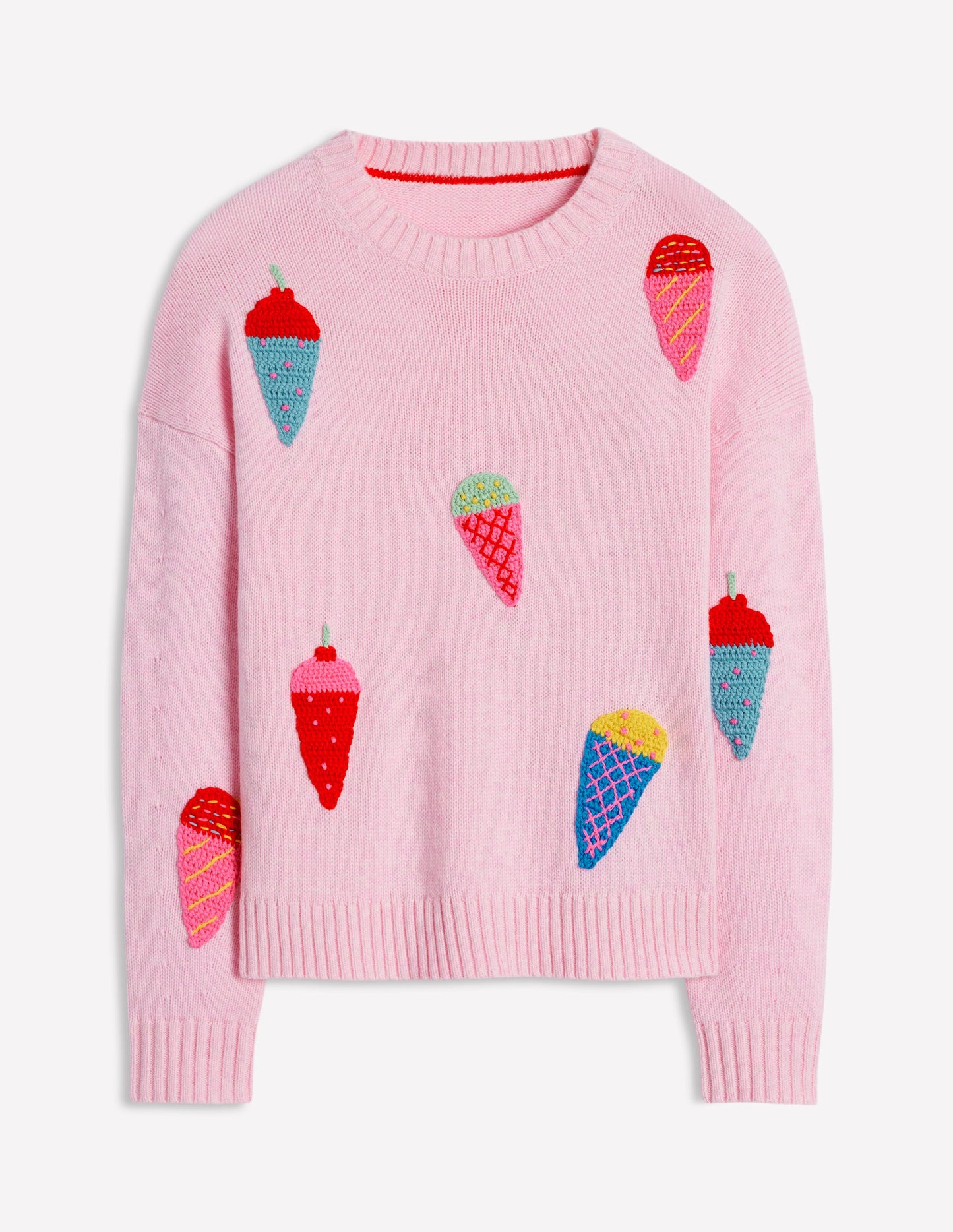 Natalie Embroidered Jumper-Soft Pink