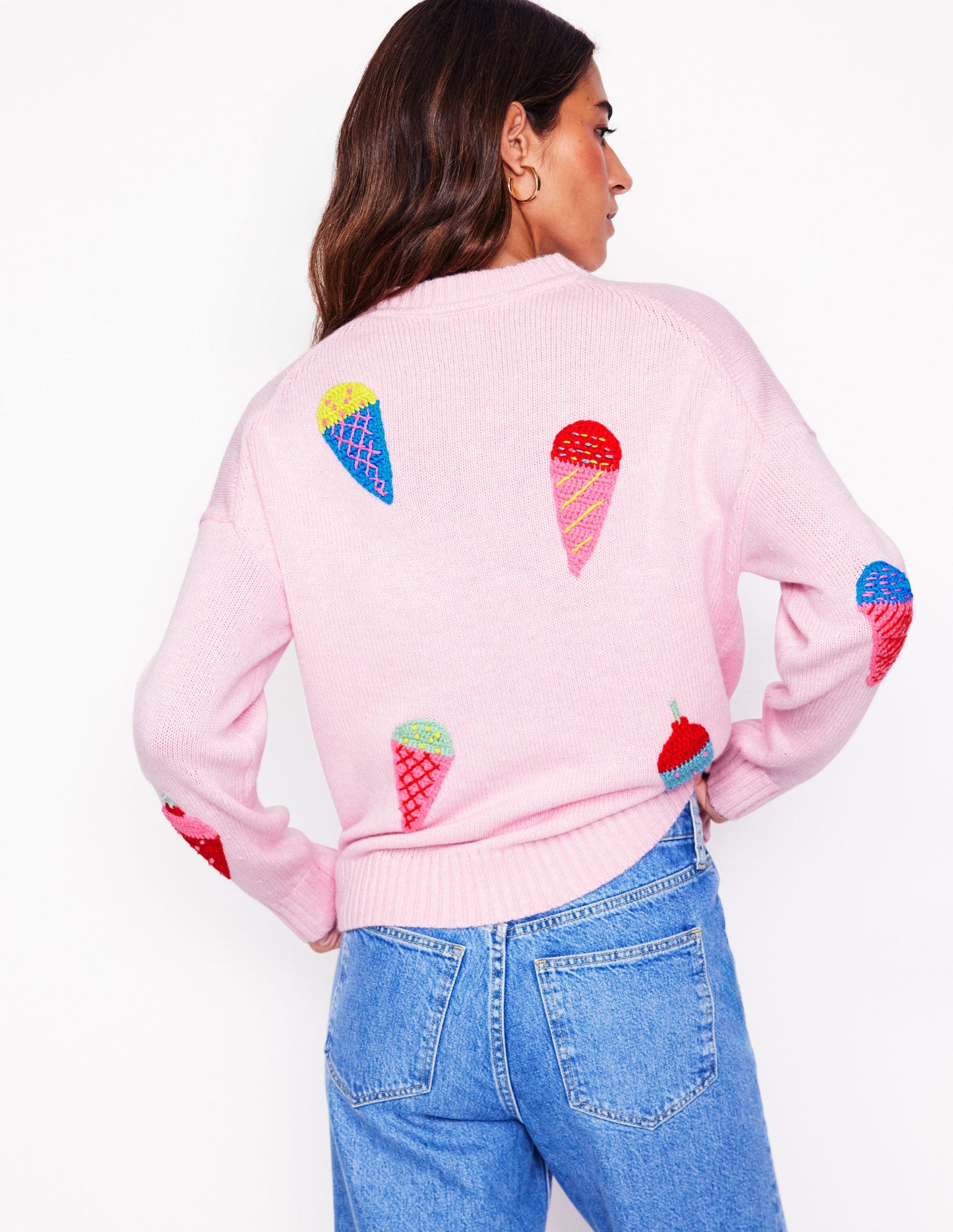 Natalie Embroidered Jumper-Soft Pink