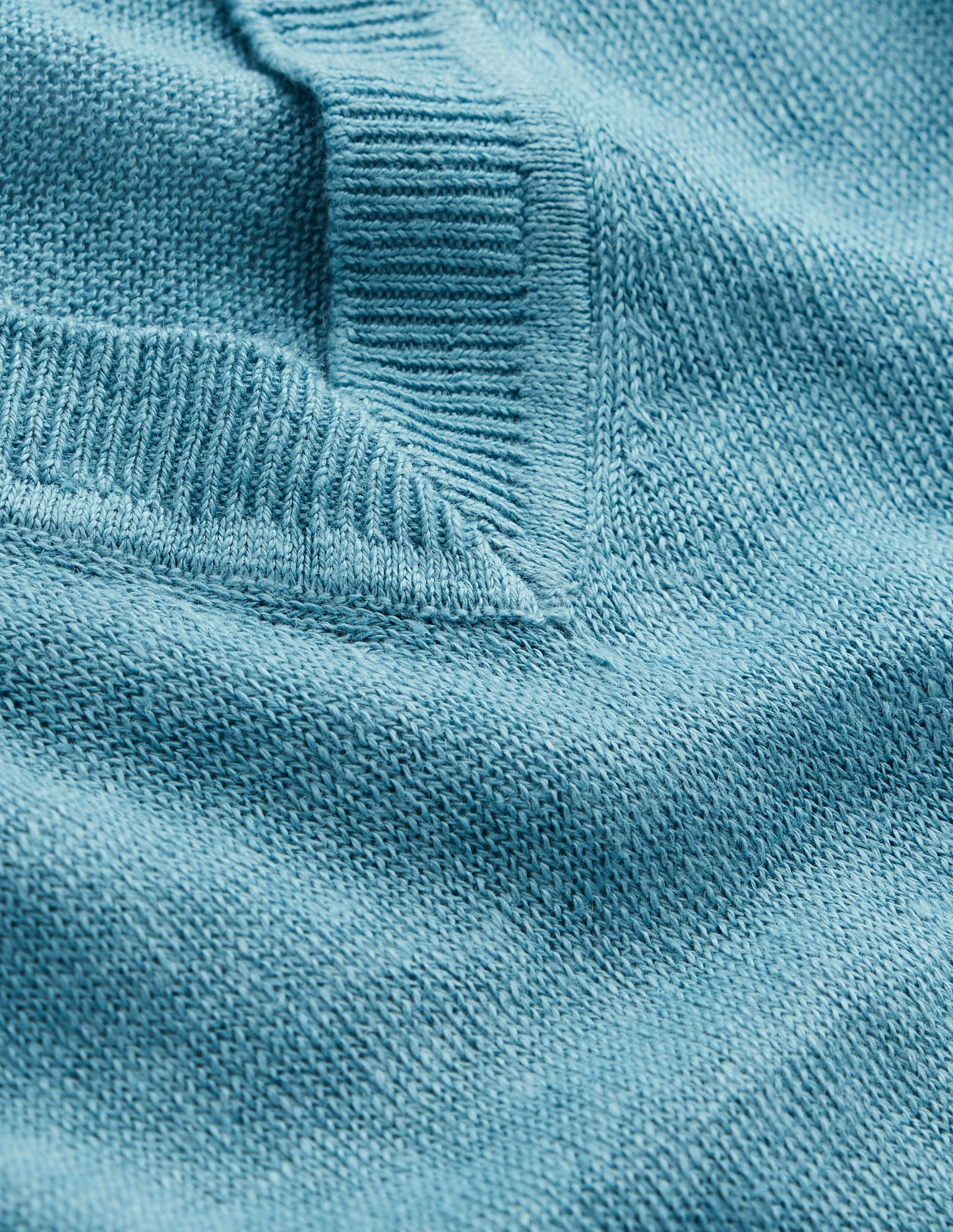 T-shirt à col en V Liv en lin-Bleu azur