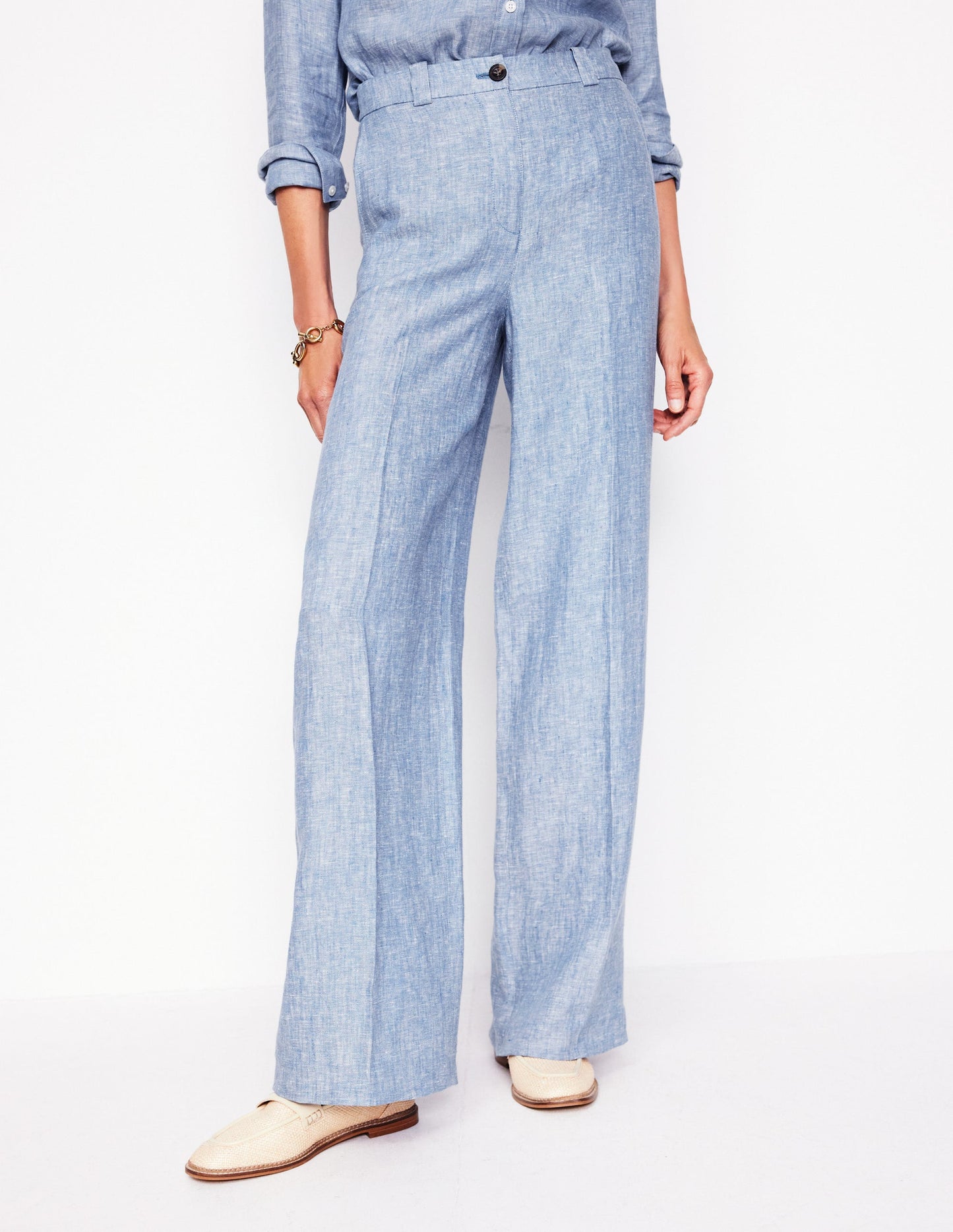 Westbourne Leinenhose-Graublau Chambray