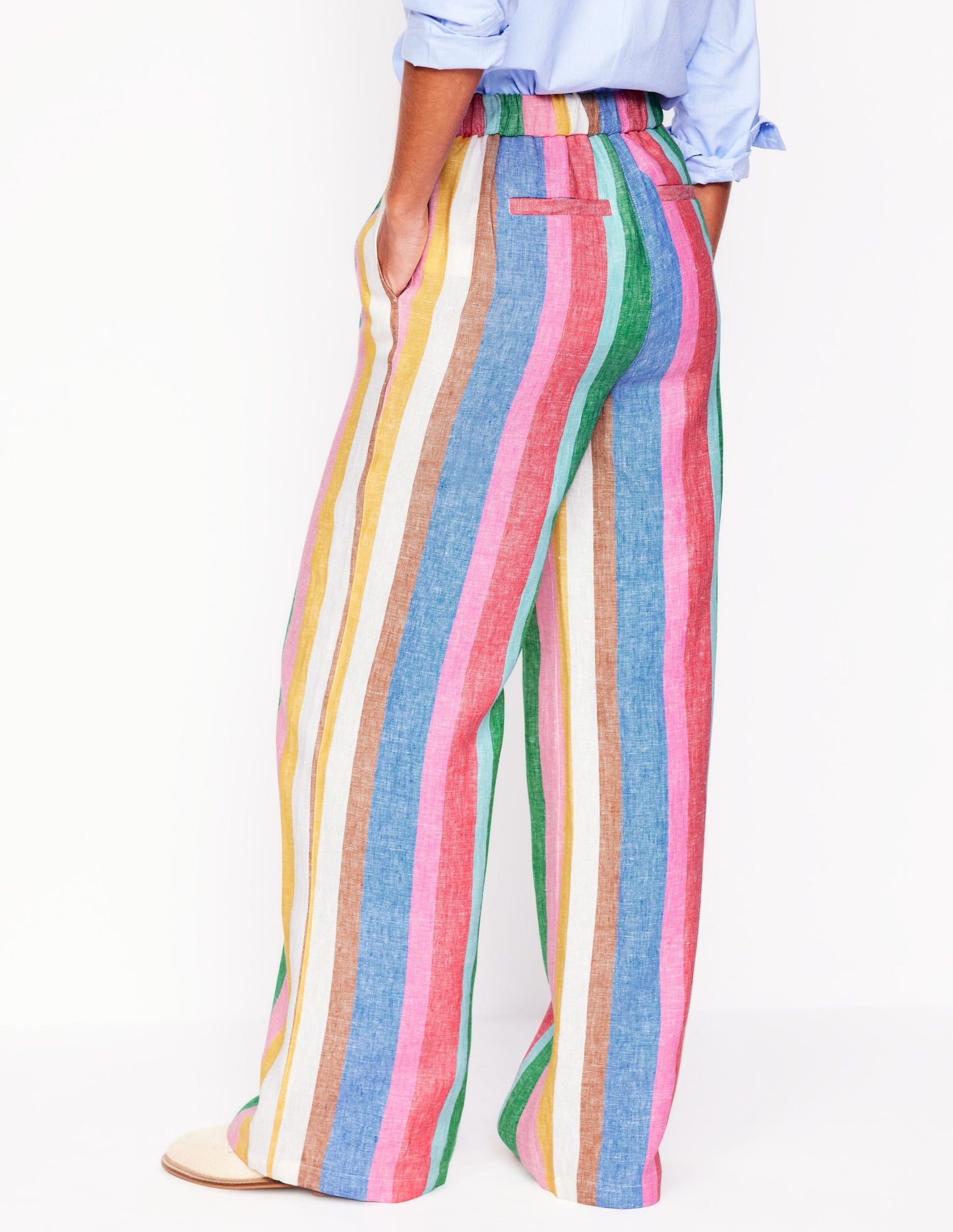 Dulwich Leinenhose-Knalliger Regenbogen Streifen