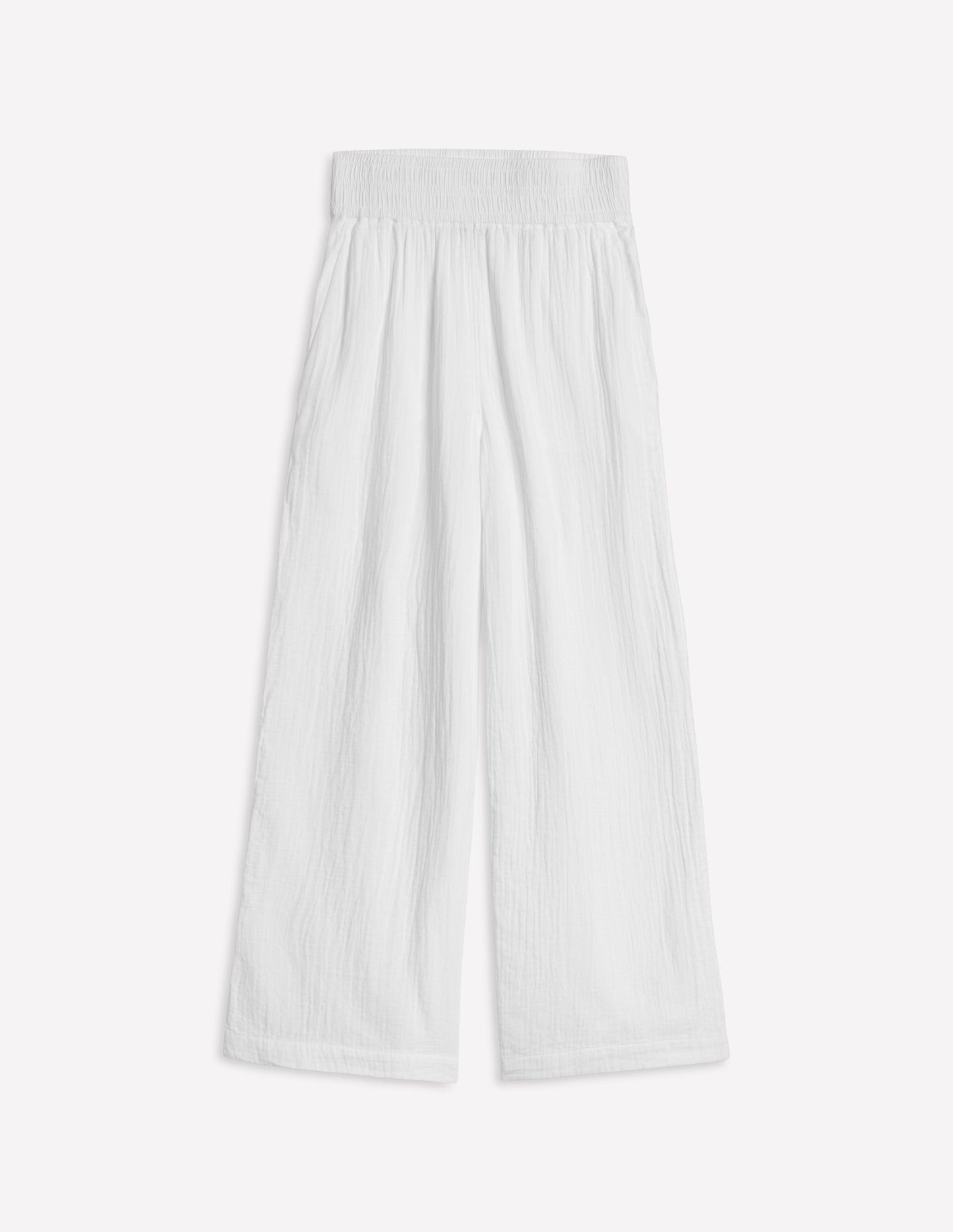 Cropped Double Cloth Trousers-White