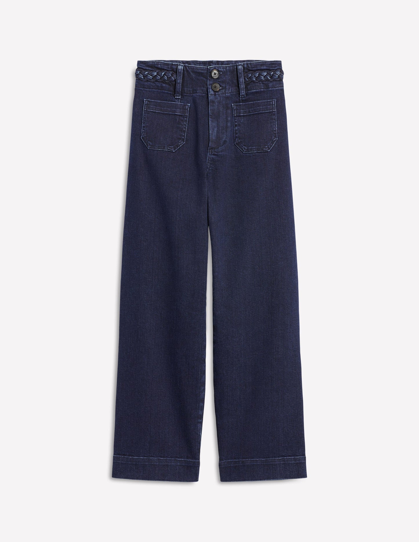 Primel Jeans mit aufgesetzter Tasche-Indigoblau Flechtoptik