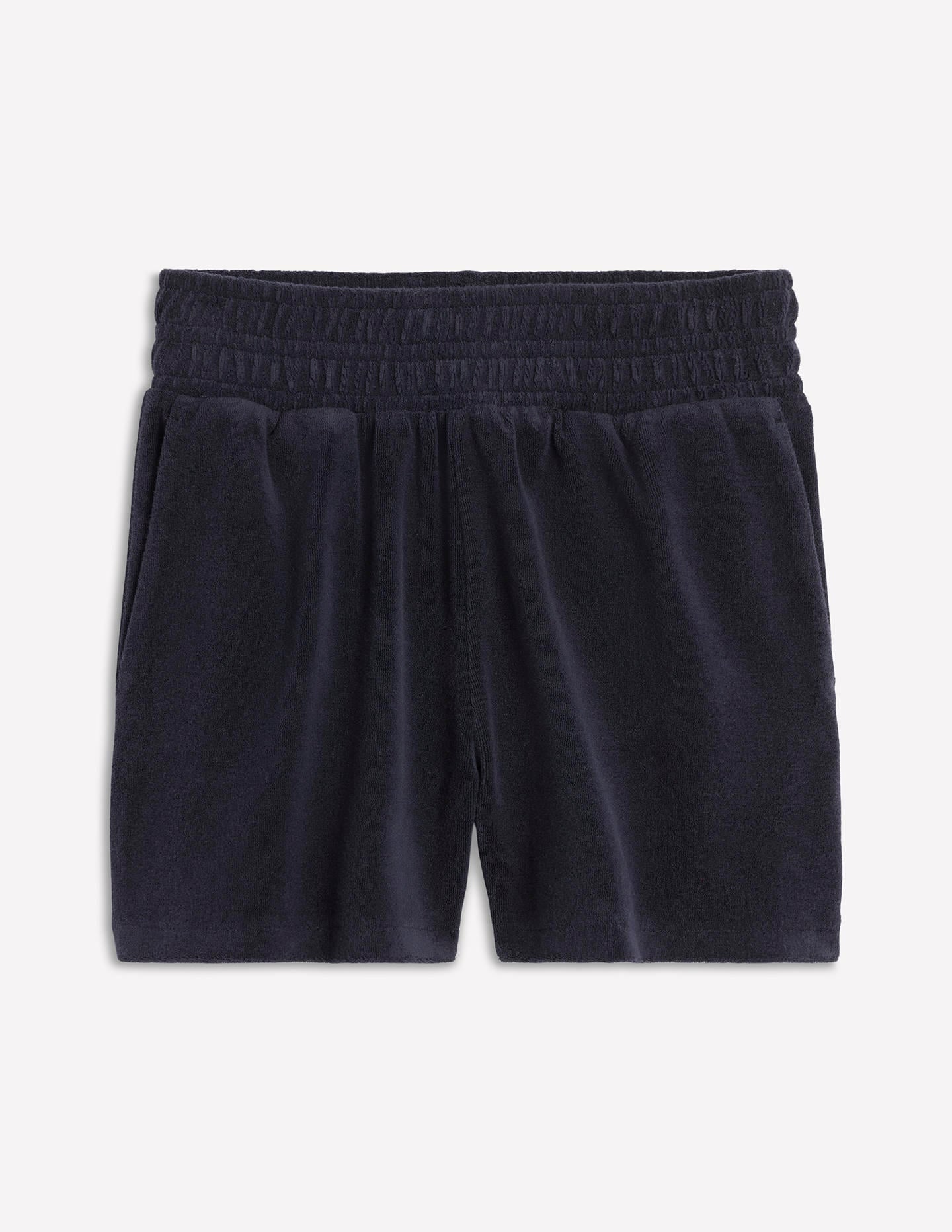 Gesmokte Frottee-Shorts-Marineblaue