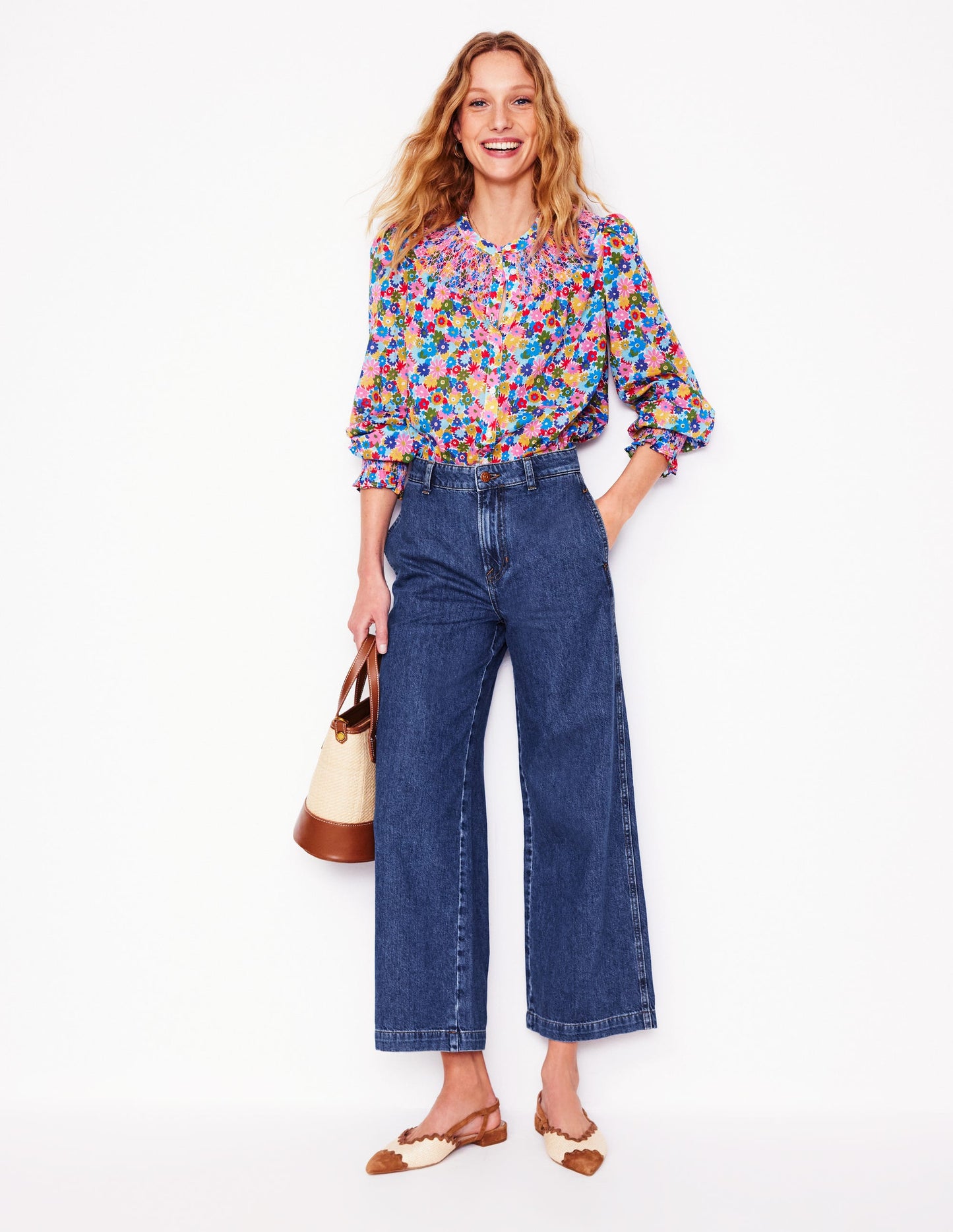 Fließende Jeans mit verkürztem Bein-Beatnik Red