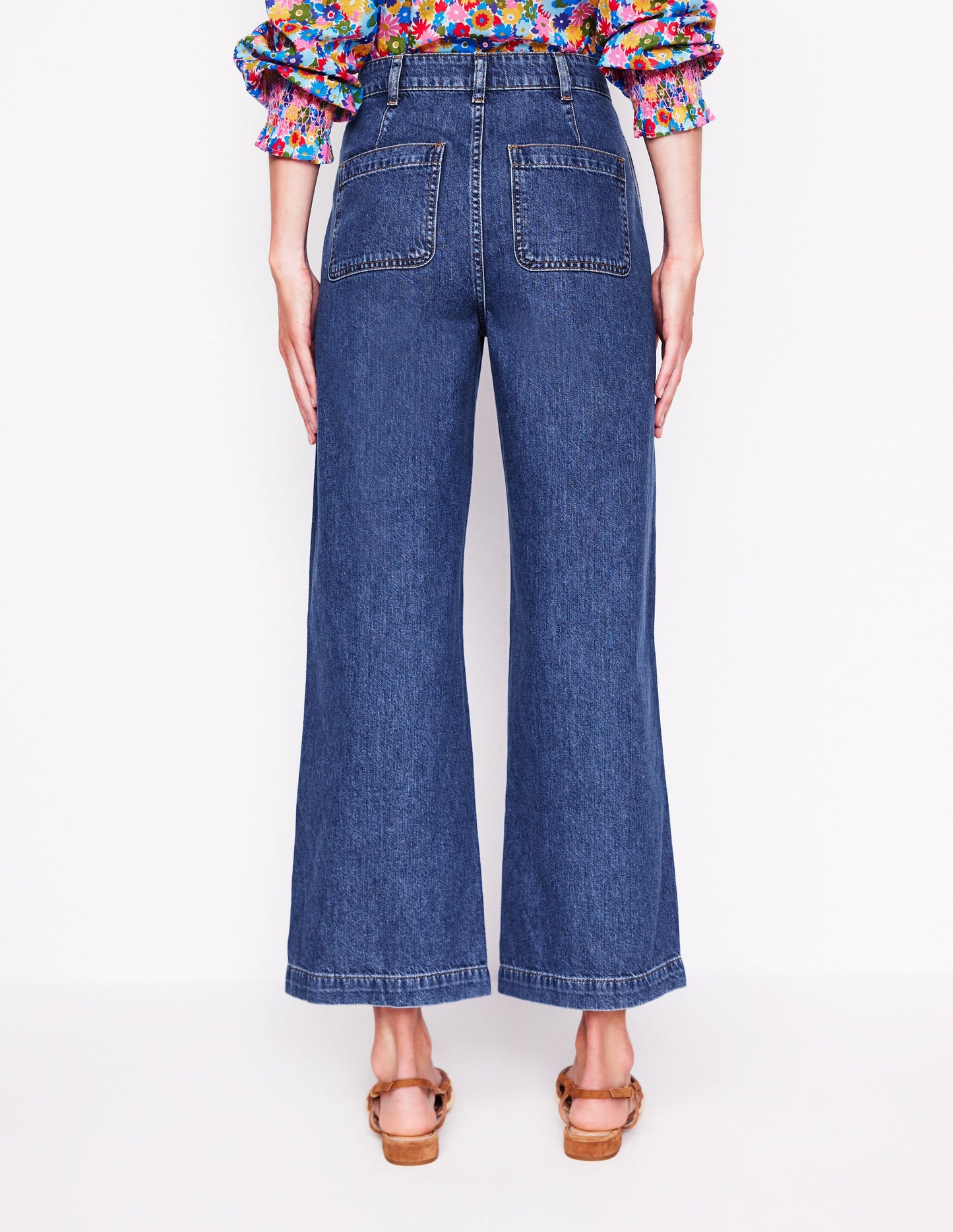 Fließende Jeans mit verkürztem Bein-Beatnik Red
