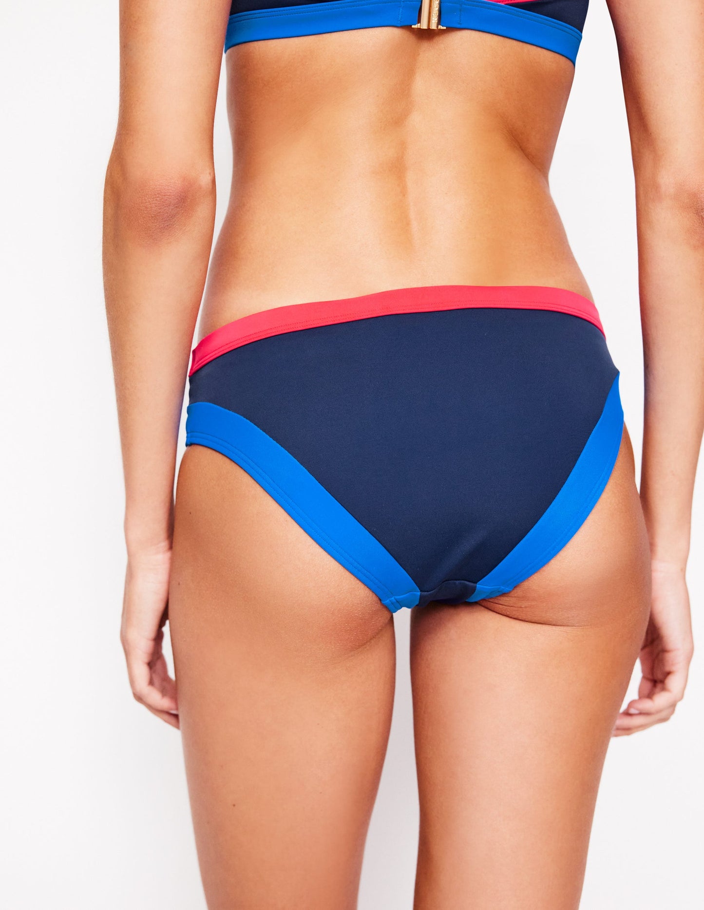 Santorini Bikinihose-Marineblau/Intensives Korallenrot/Blau
