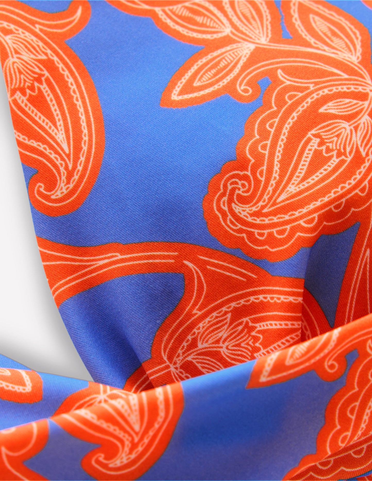 Levanzo Neckholder-Bikinioberteil-Jaffa-Orange, Paisley-Wirbel