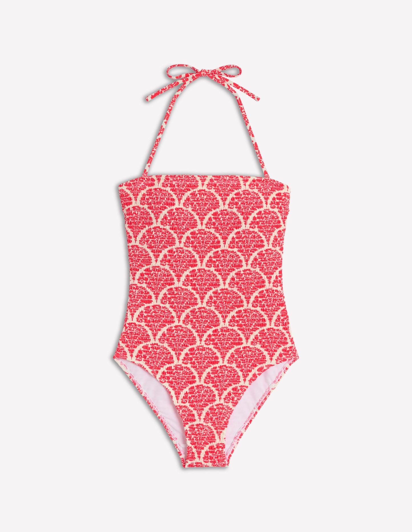 Milos Smocked Swimsuit-Jam Red, Blossomy