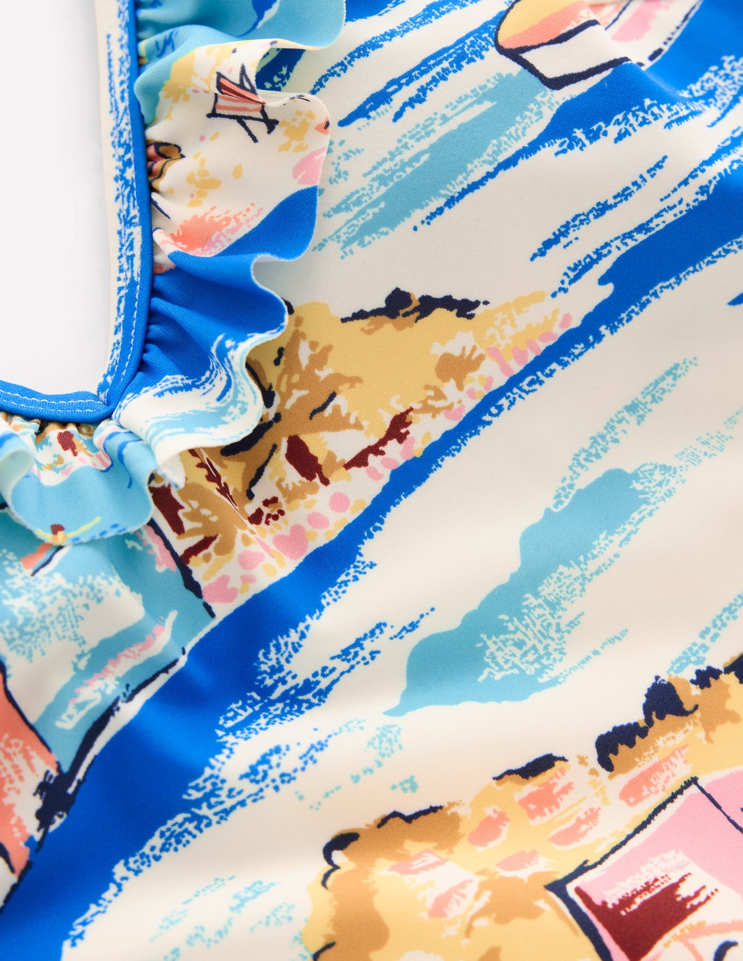 Evia Badeanzug mit Rüschen-Bunt, Paradiesbucht