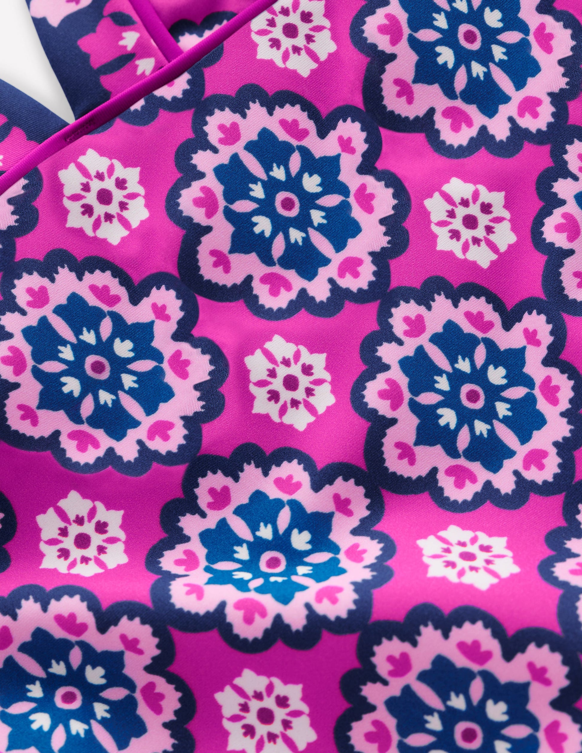 Kasos String V Neck Swimsuit-Cosmos Pink, Geo-8