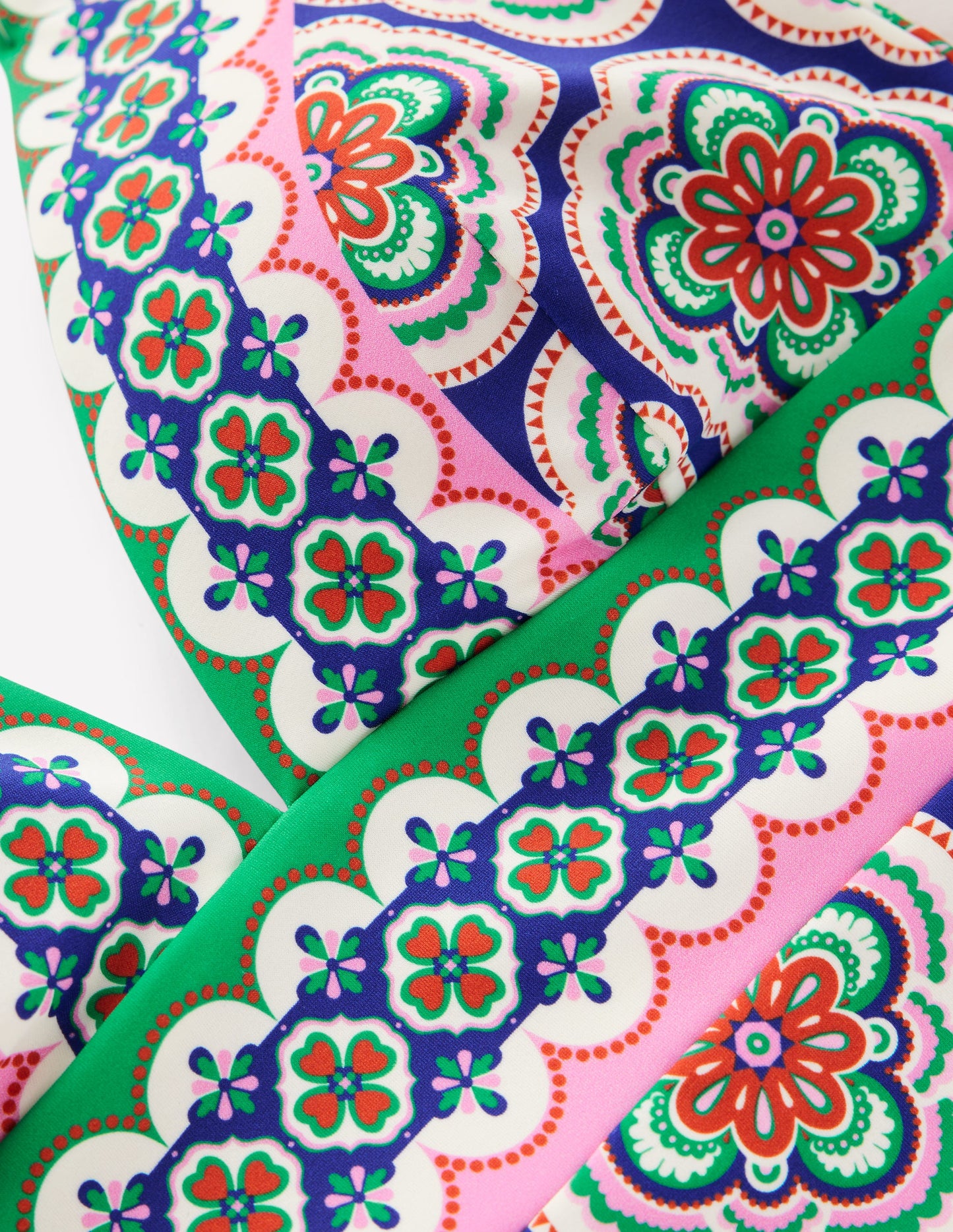 Porto Tankinioberteil-Leuchtendes Blau, Botanic Blush-Motiv