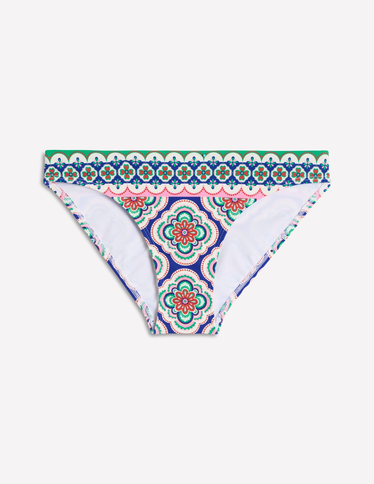 Porto Bikinihose-Leuchtendes Blau, Botanic Blush-Motiv