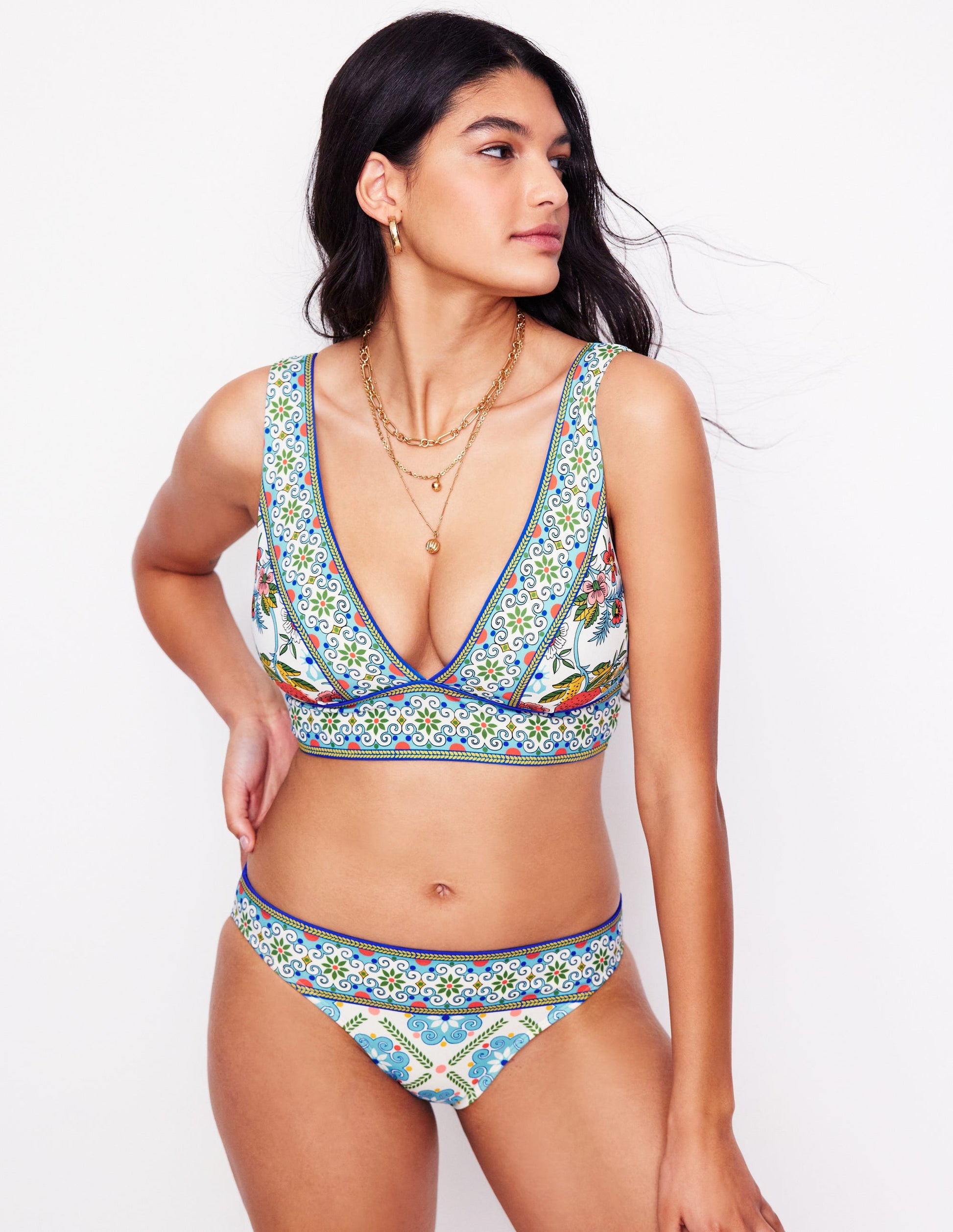 Bas de bikini Porto-Multi, motif Citrus Vine Tile-6