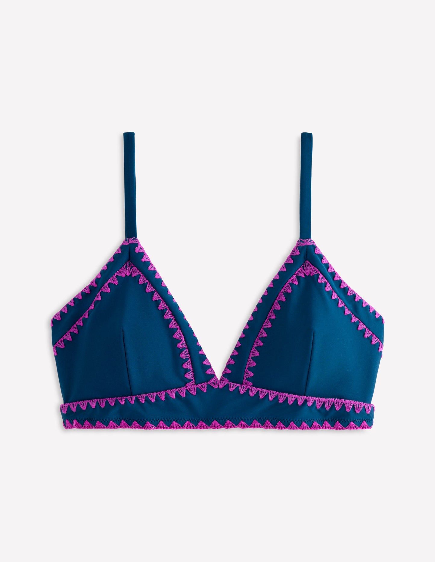 Kasos Bikinioberteil mit V-Ausschnitt zum Binden-Ozean, Kräftiges Fuchsia