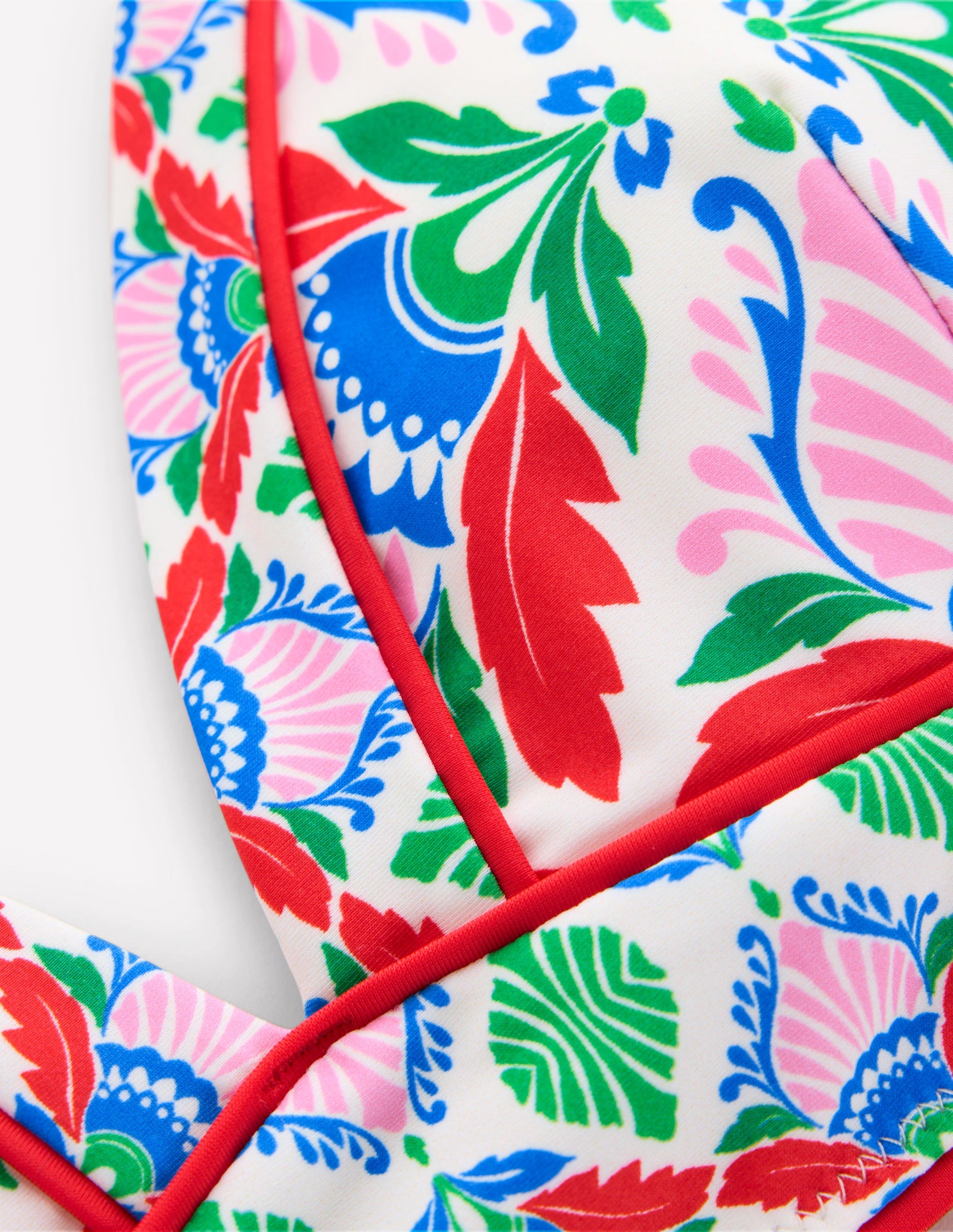 Kasos Bikinioberteil mit V-Ausschnitt zum Binden-Bunt, Verzierte Distel-6