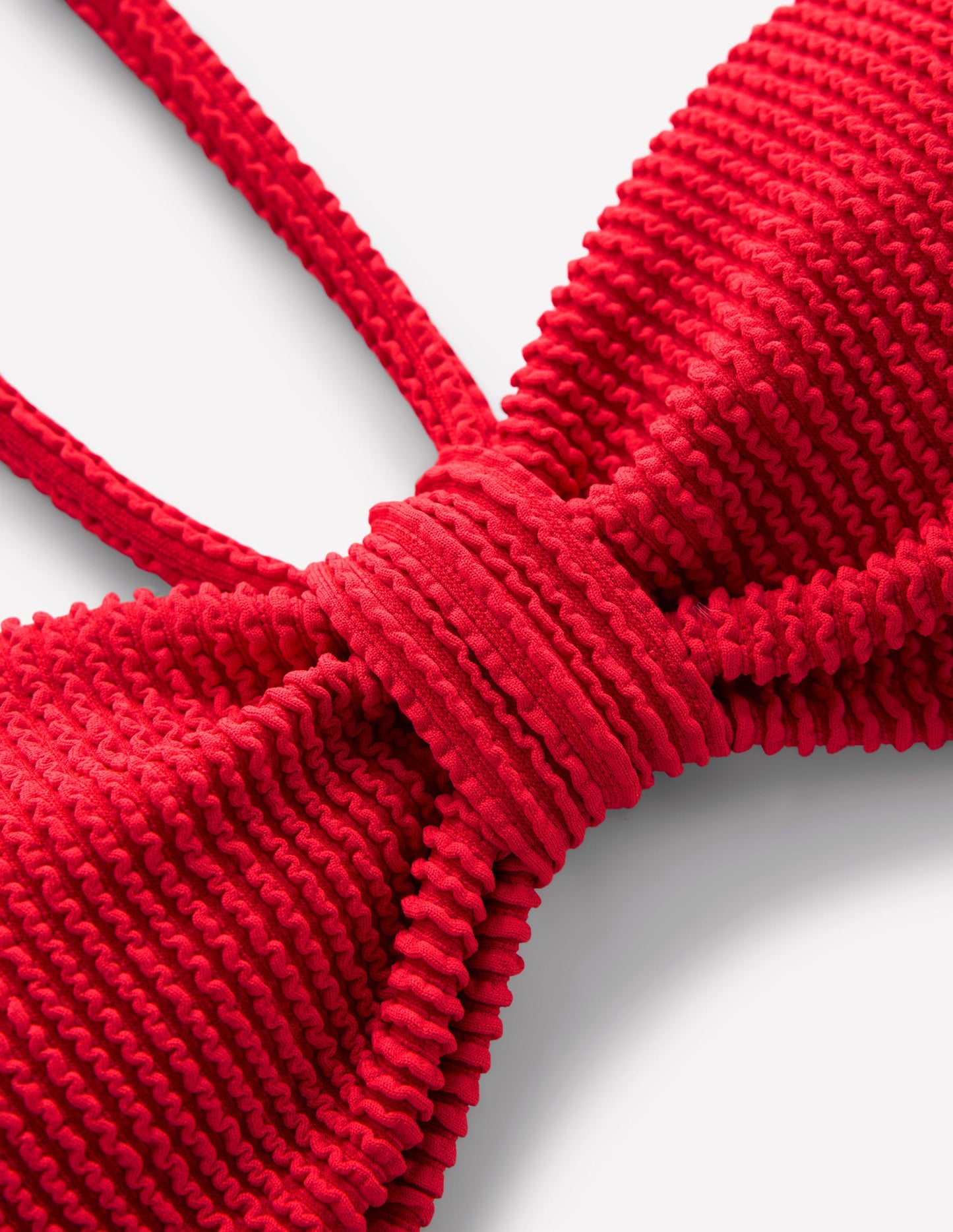 Bikinioberteil mit Crinkle-Struktur-Tulpenrot