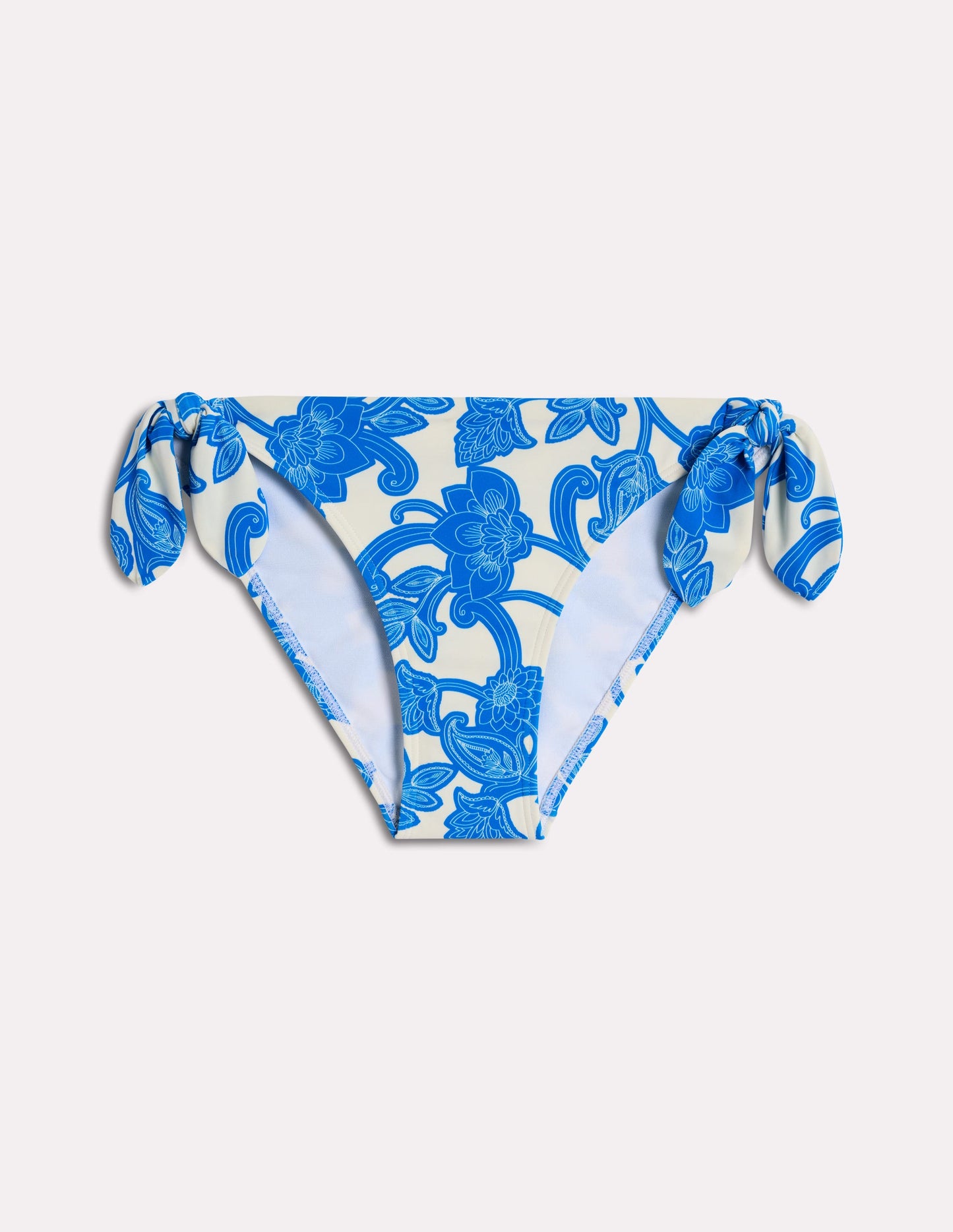 Bas de bikini noué sur les côtés-Bleu céruléen, motif Paisley Whirl