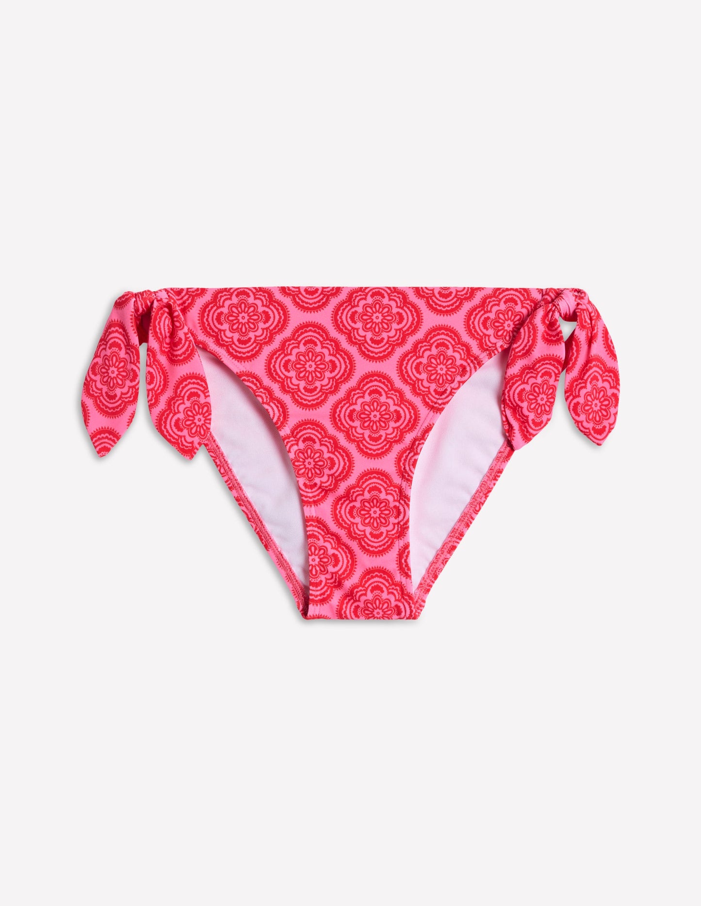 Bas de bikini noué sur les côtés-Rose, motif Botanic Blush