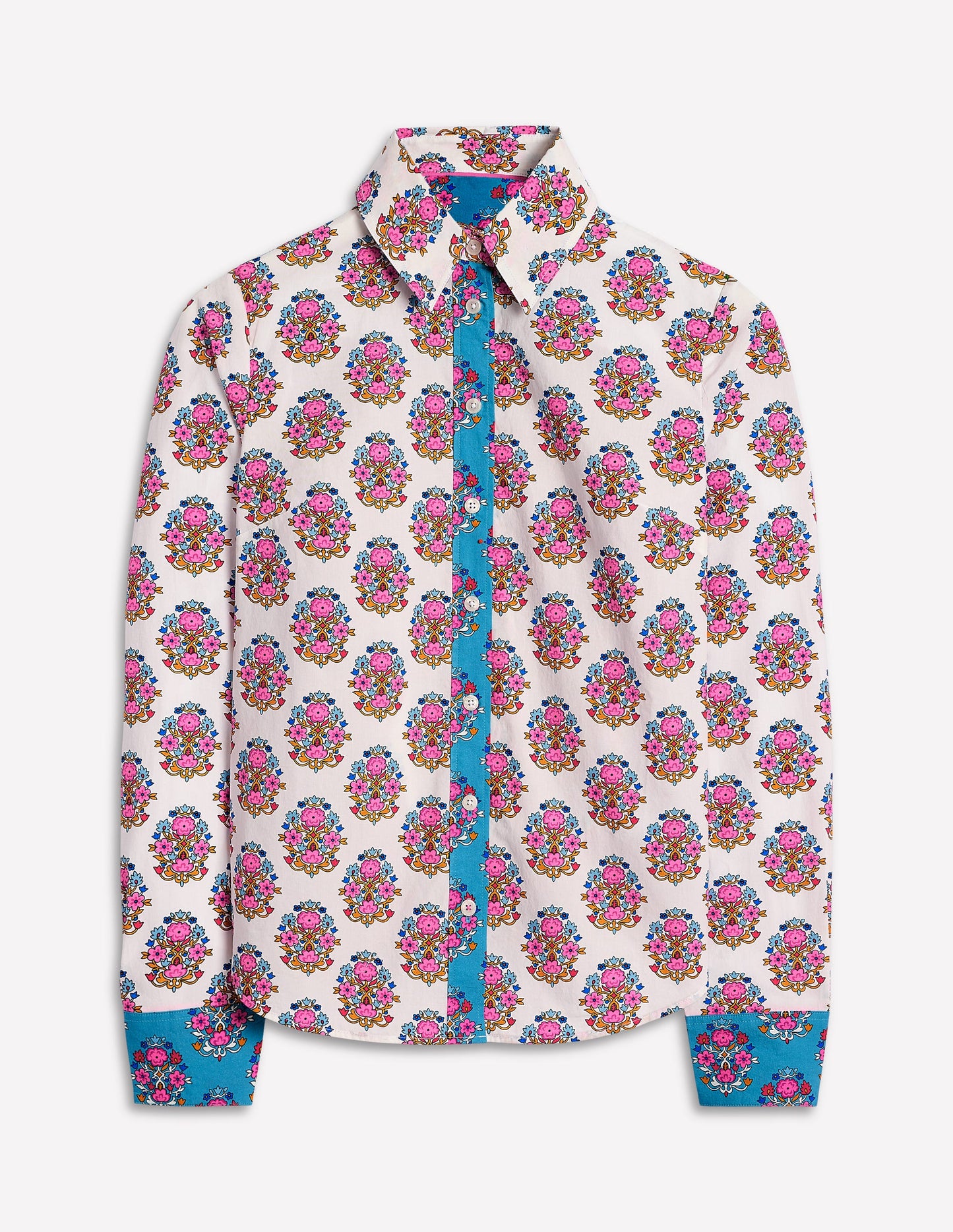 Chemise Sienna en coton-Ivoire, motif Wildflower Stamp