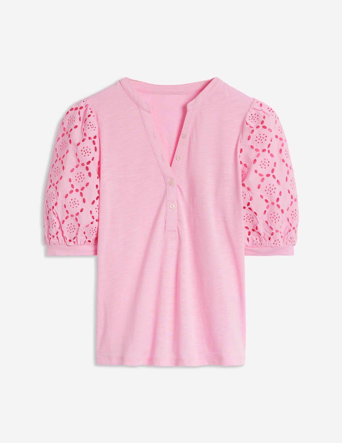 Top Eden à col tunisien et manches bouffantes-Rose Tendre