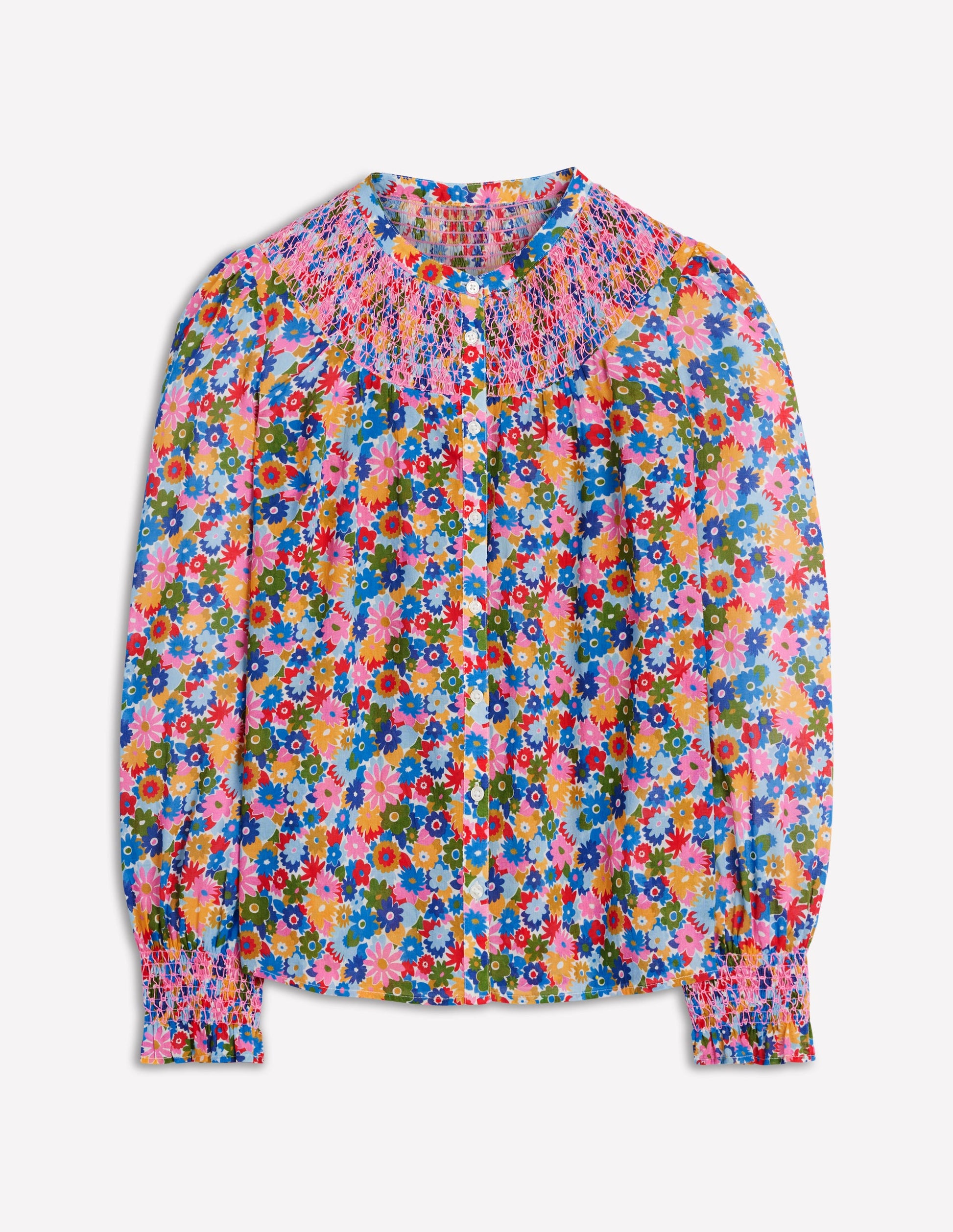 Effie Gesmokte Bluse-Bunt, Malkasten Blümchen-7