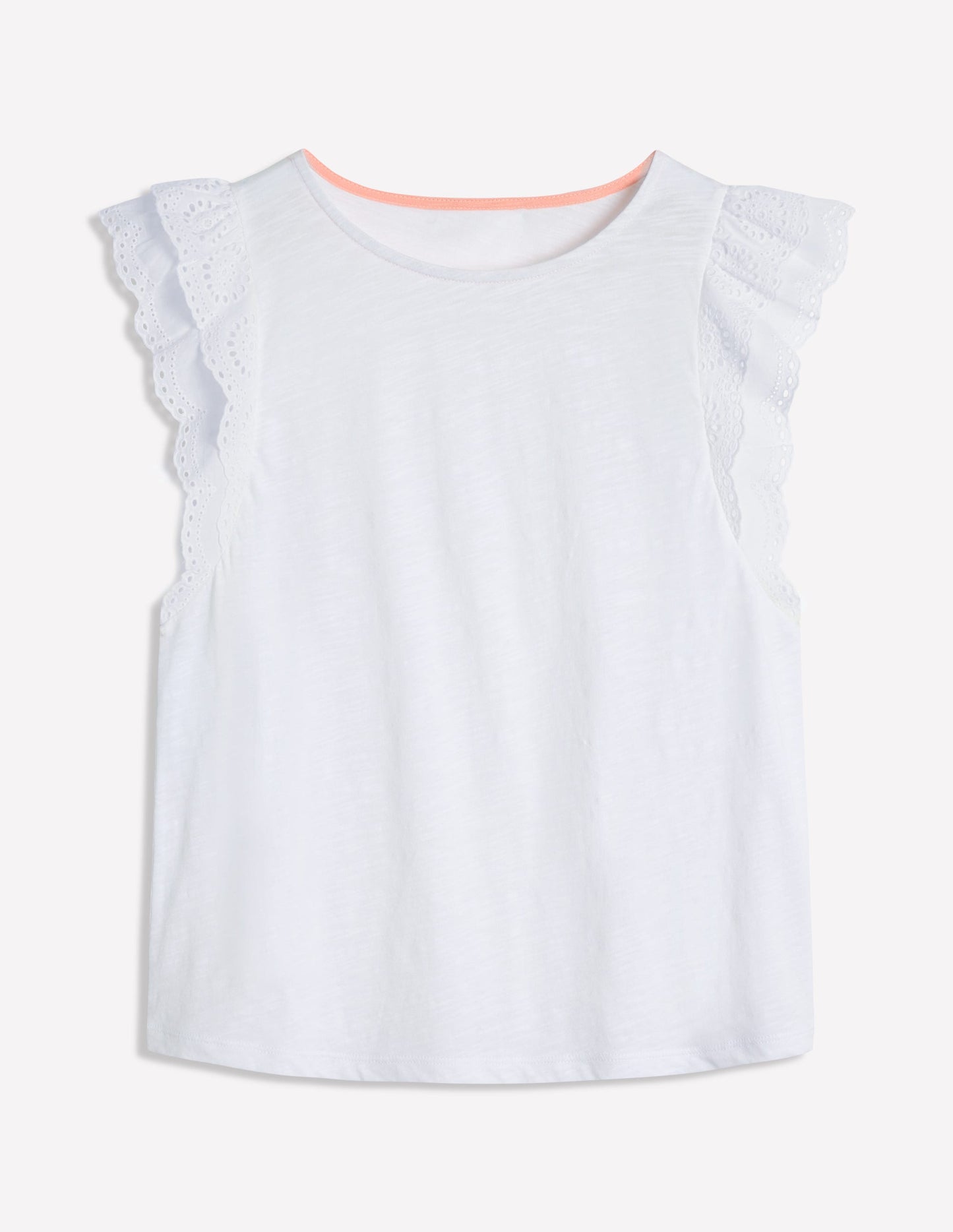 Top Belle à manches en broderie anglaise-Blanc