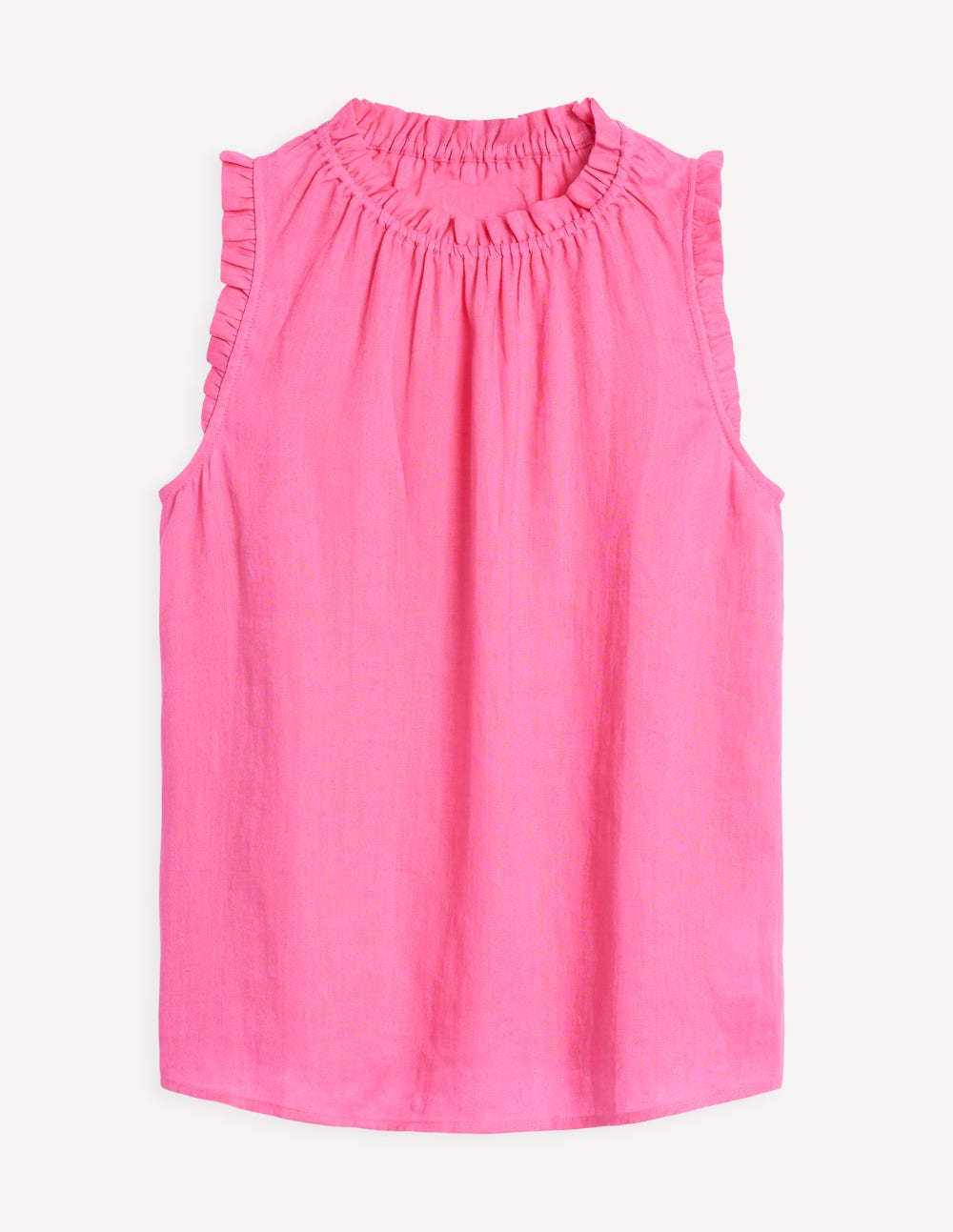Sophie Ruffle Linen Top-Pink Rose-5
