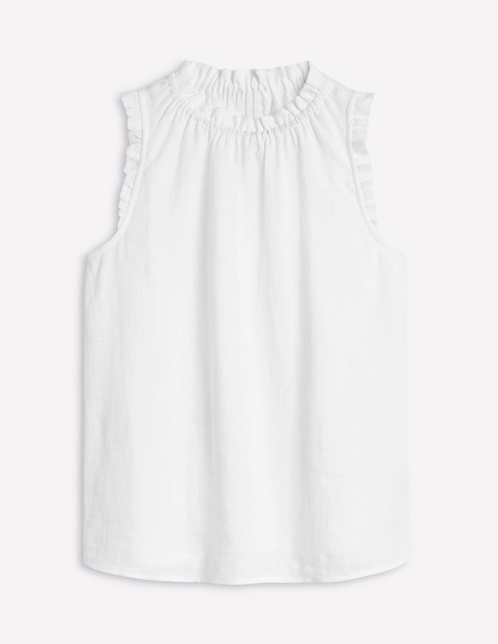 Sophie Ruffle Linen Top-White-5