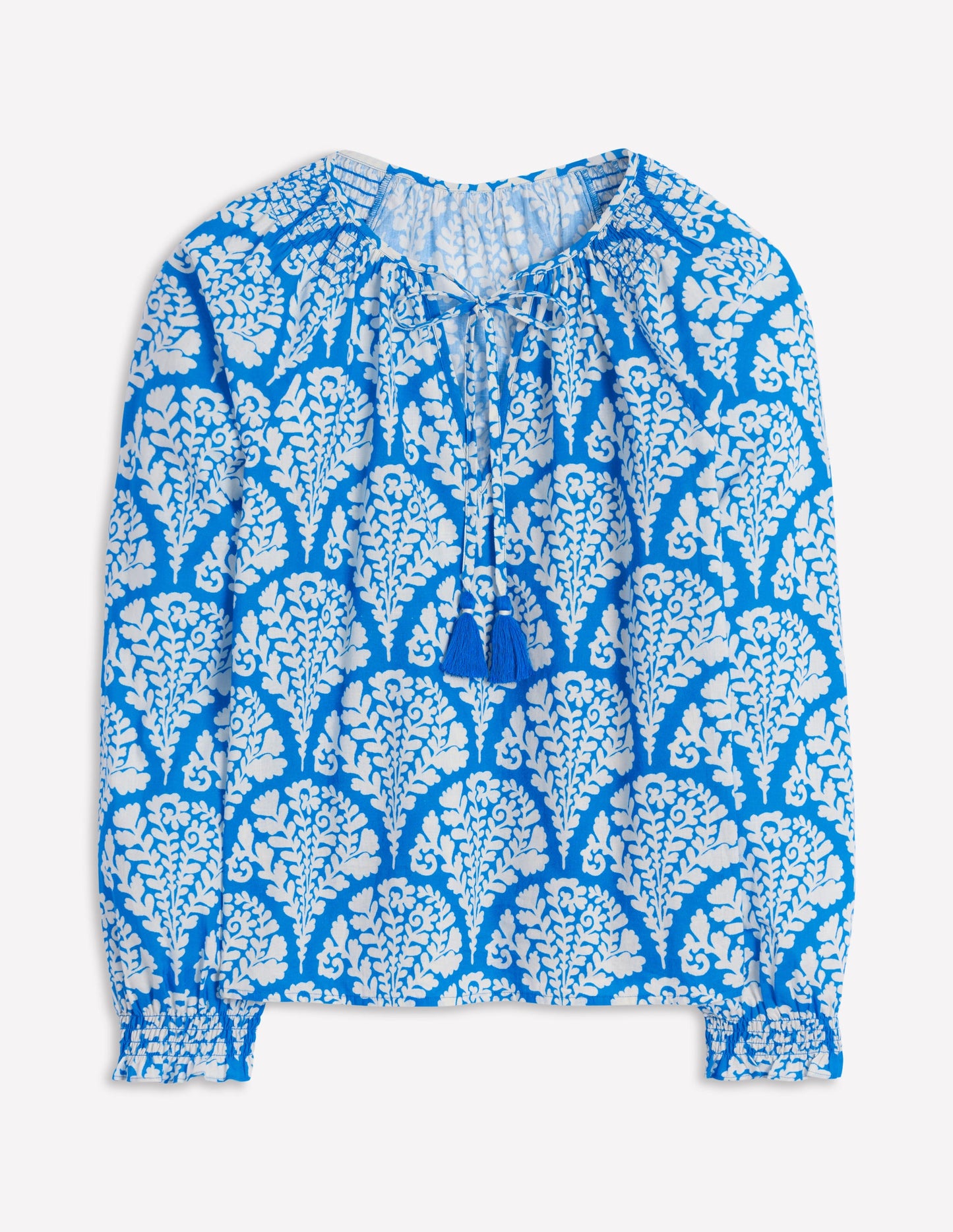 Schlichte Baumwollbluse-Himmelblau, Blühend