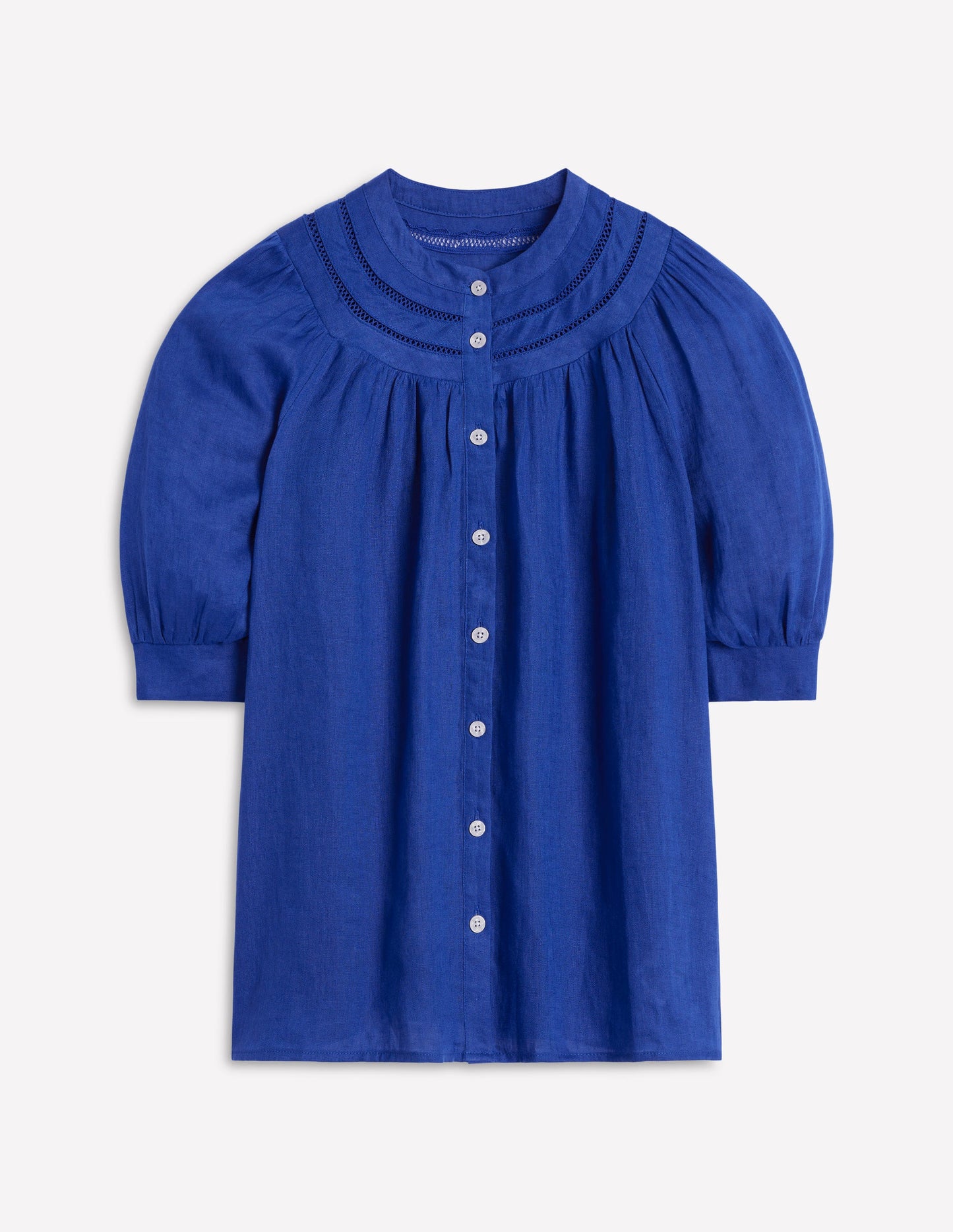 Top Bea en lin-Bleu vif