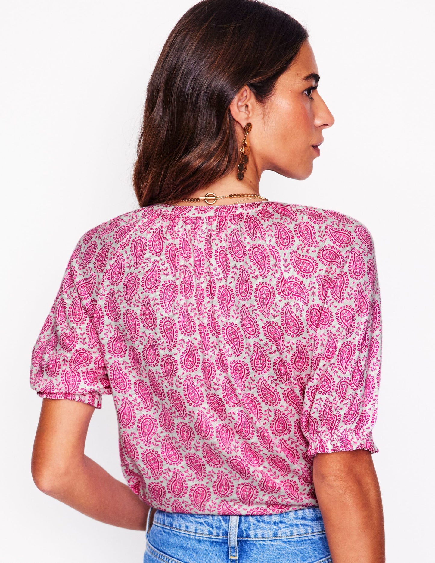 Isla Jerseyhemd-Cosmos Pink, Paisley-Herz