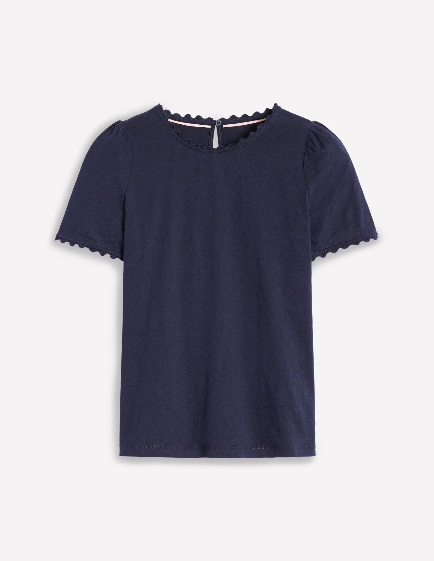 Ali T-Shirt mit Zackenlitze-Aqua Marine Marl