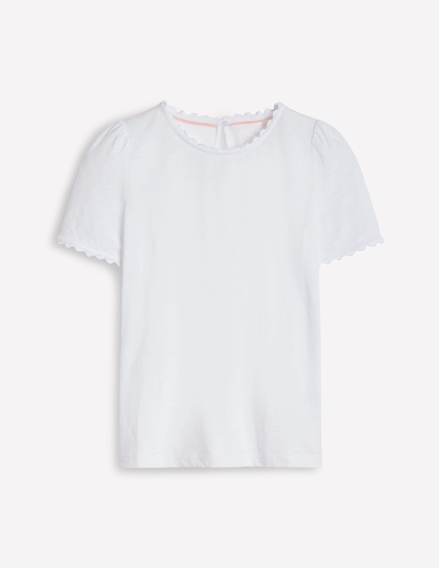 Ali T-Shirt mit Zackenlitze-Weiß