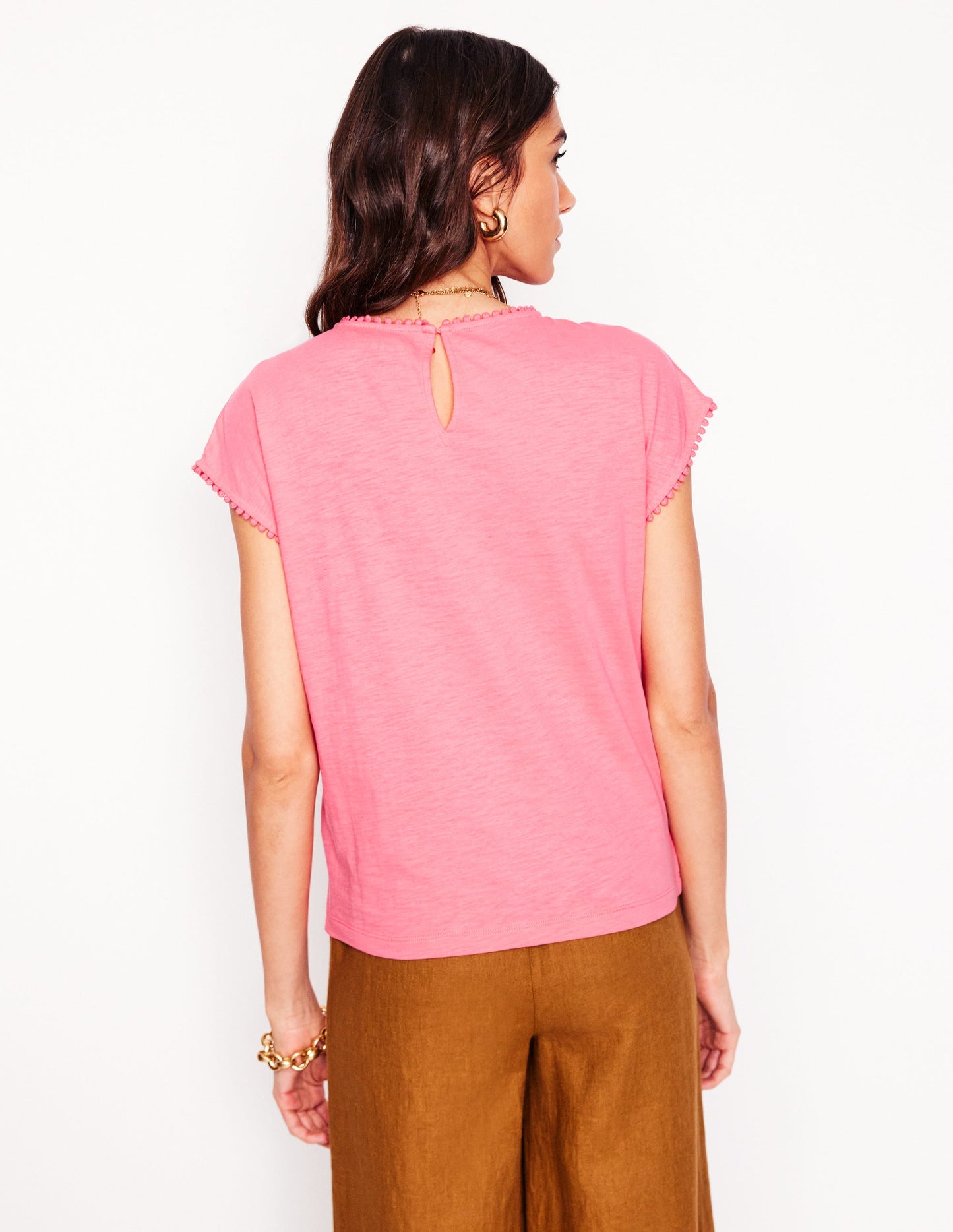 Anya T-Shirt mit Lochstickerei-Azalee