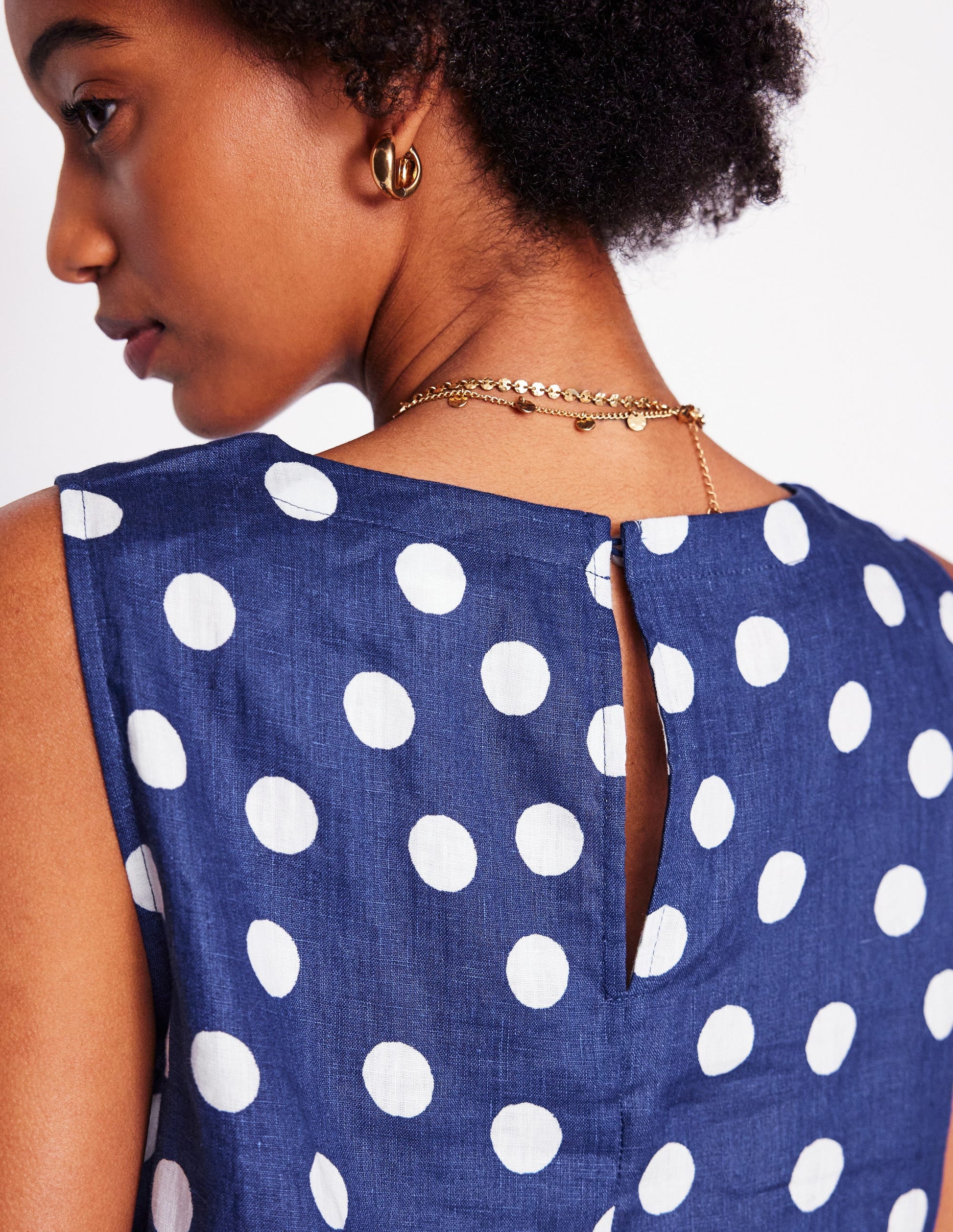 Linen Shell Top-Starboard Blue, Painted Dot-5