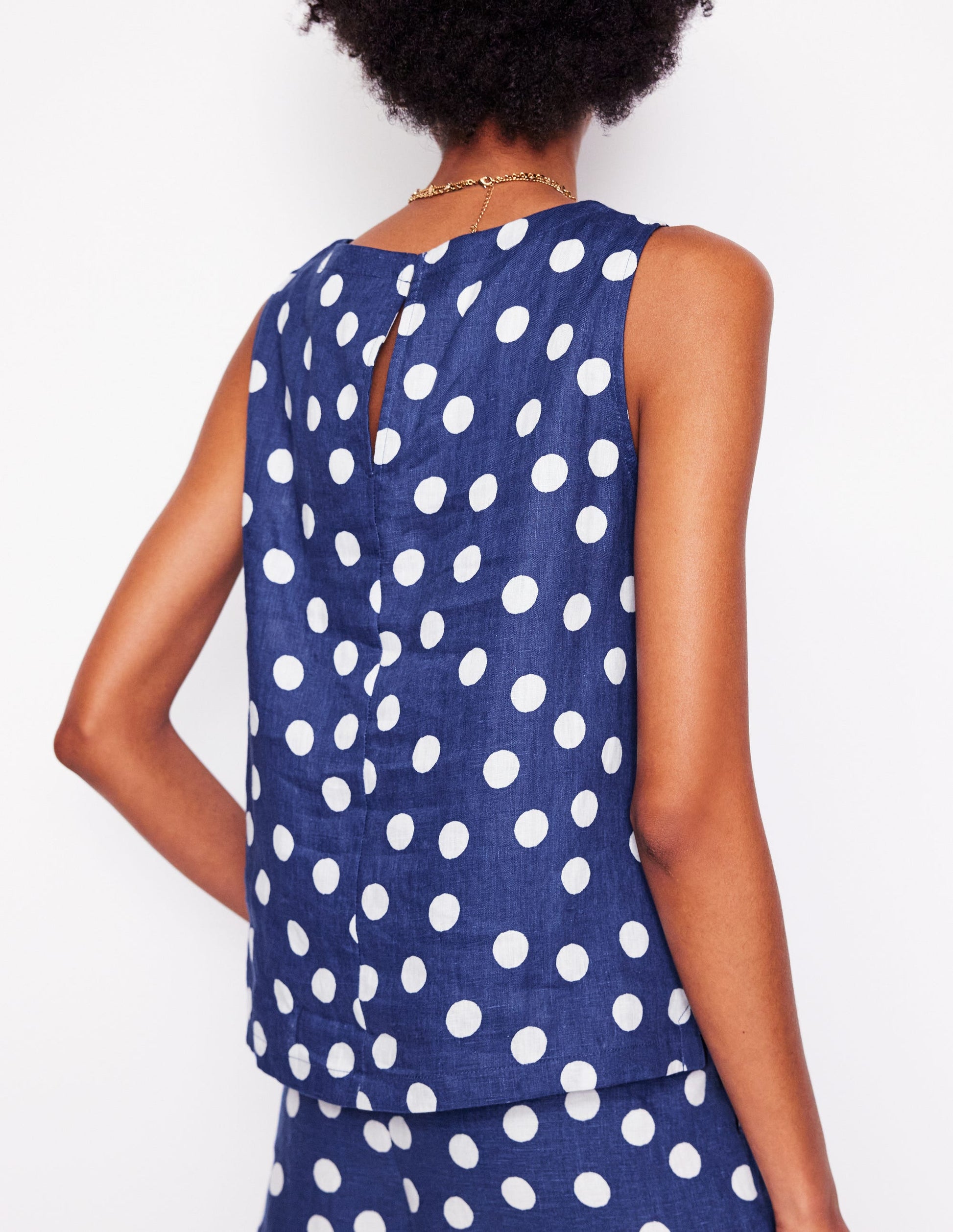 Linen Shell Top-Starboard Blue, Painted Dot-6