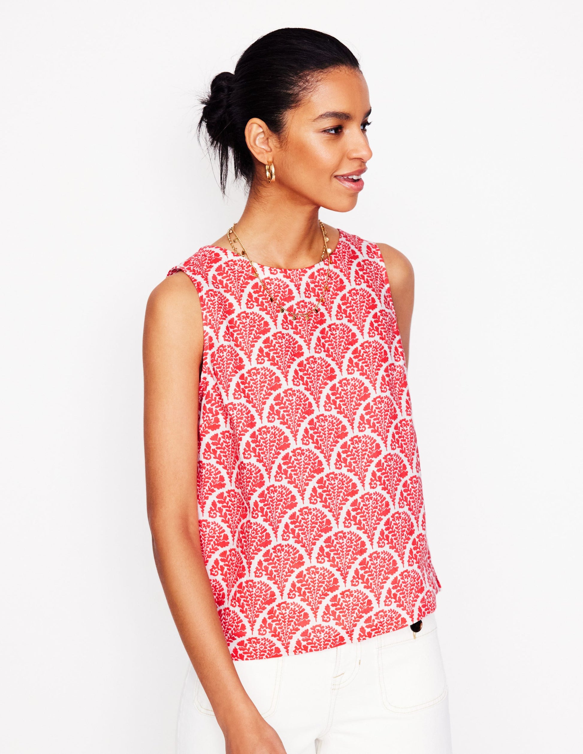 Leinentop zum Überstreifen-Marmeladenrot, Blühend-5