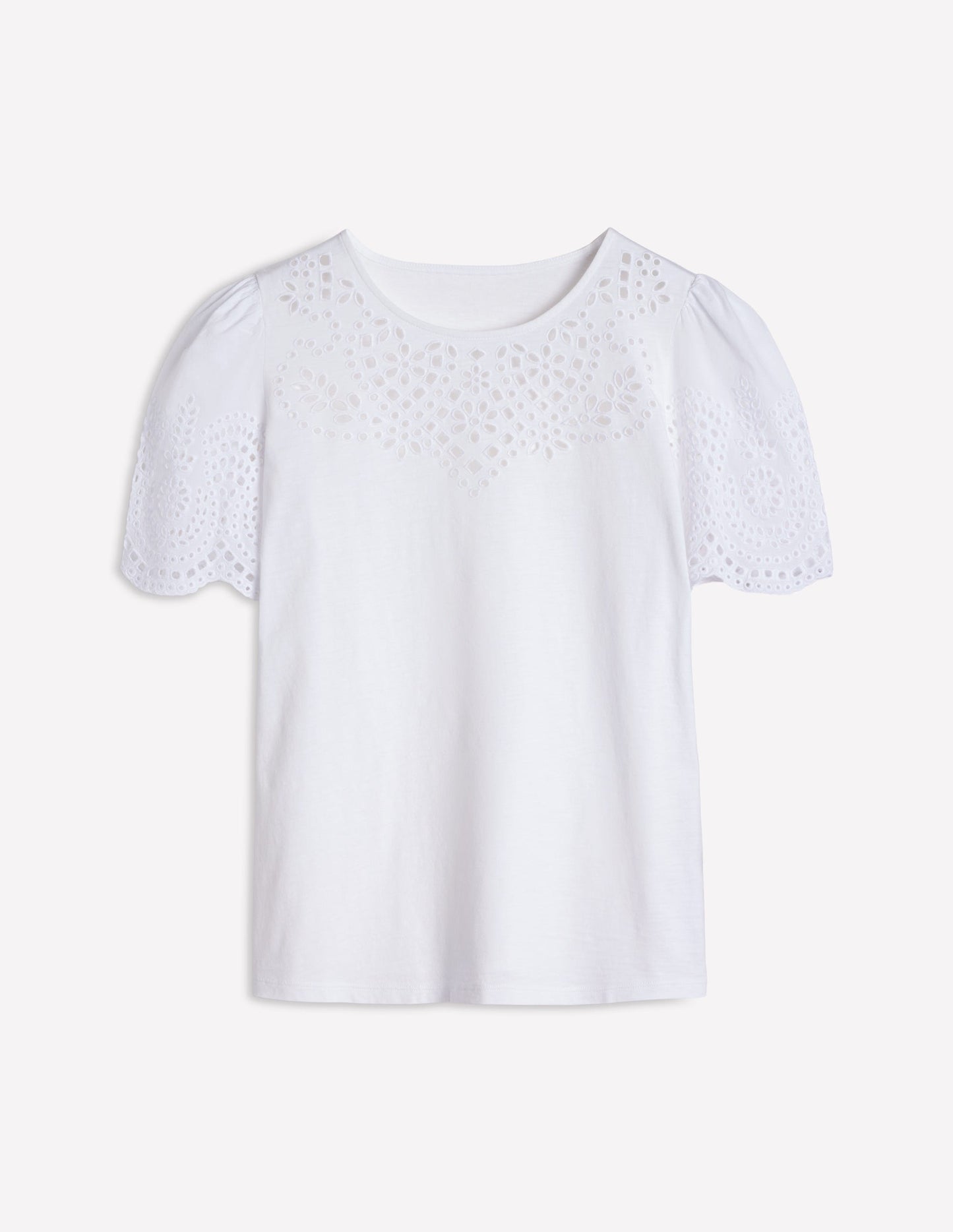 Top Isabel à broderie anglaise-Blanc