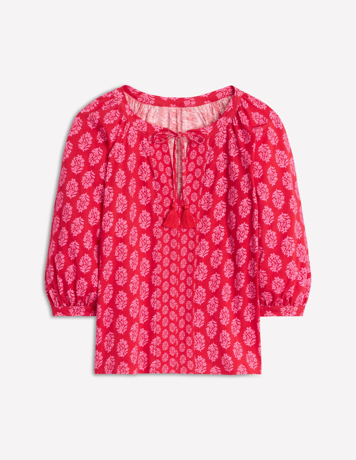Blouson-Oberteil mit Raglanärmeln-Kleiner Blumenstrauß Stempel