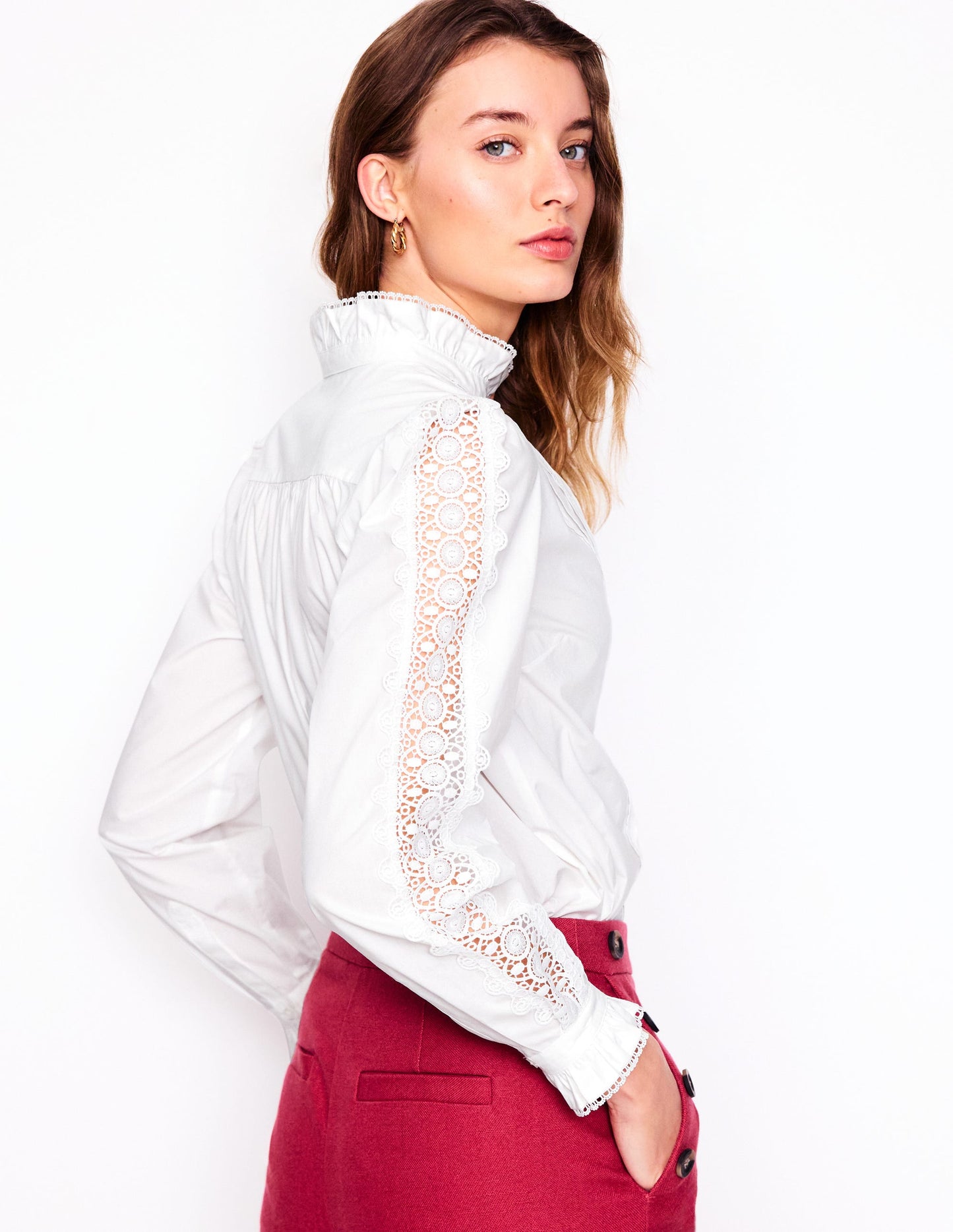 Felicity Spitzenbluse-Weiß