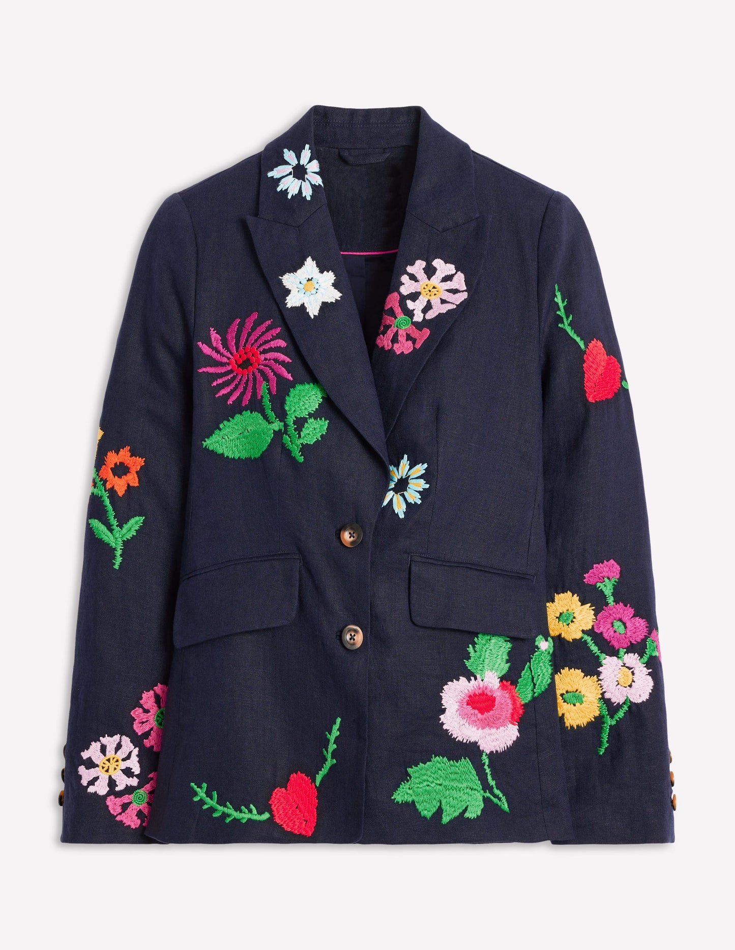 Blazer Marylebone saisissant-Broderie Bleu Marine