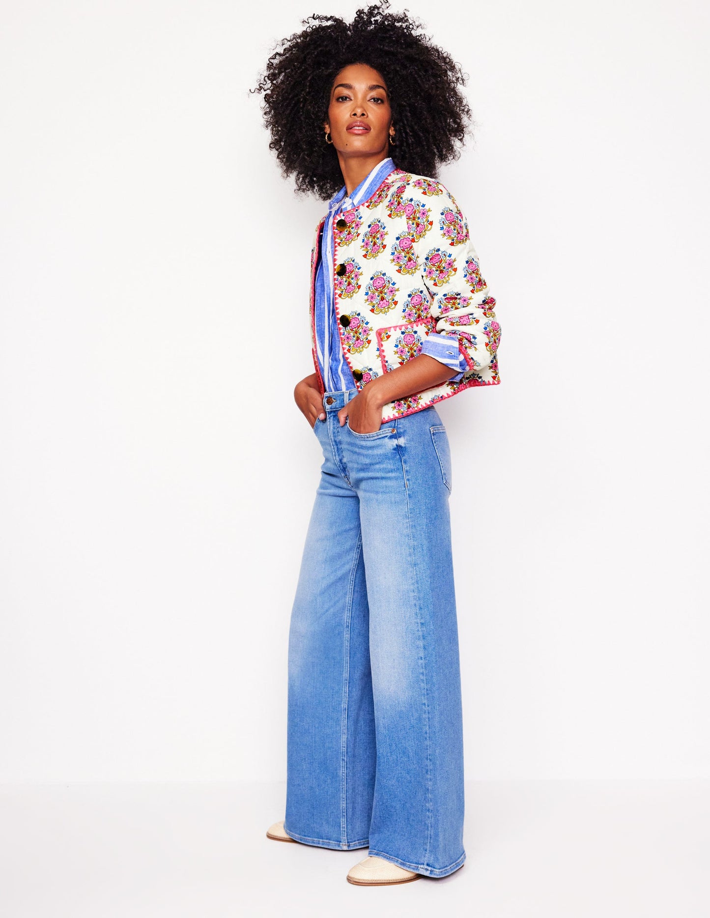 Veste matelassée Chelsea-Motif Wildflower Stamp